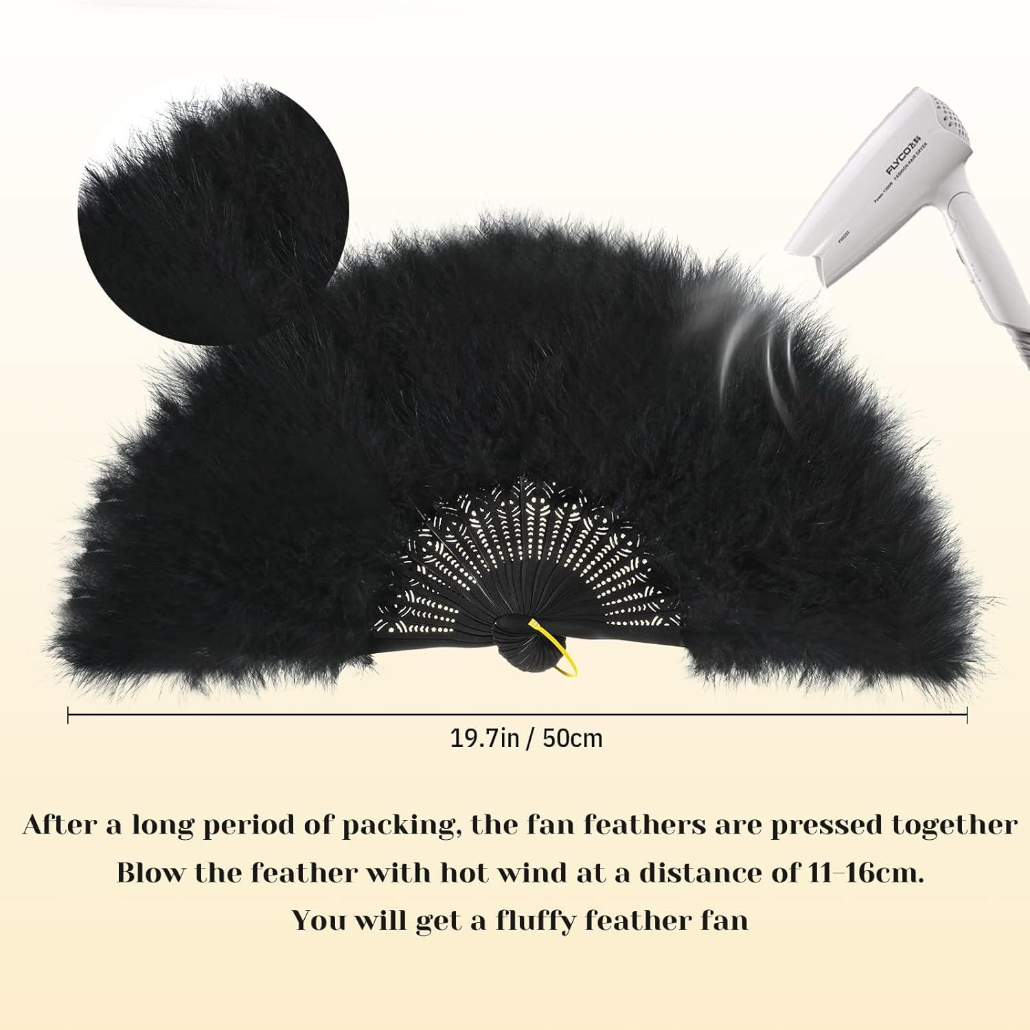 WOTOW 20S Accessories for Women - Roaring 20S Costumes Great Gatsby Accessories with Feather Headband Pearl Necklace Elegant Gloves Vintage Earrings Black Feather Fan for Party, 6PCS image number 1