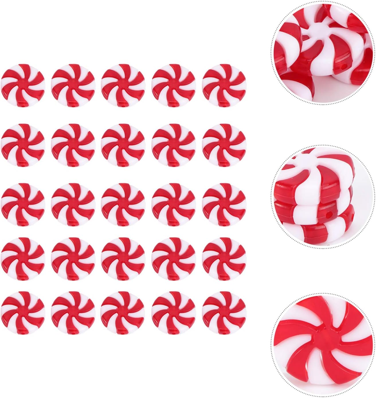 Abaodam 100Pcs Christmas Tree Hanging Ornaments Candy Pendants for Christmas Decorations Peppermint for Holiday Parties Birthdays Weddings and More image number 4