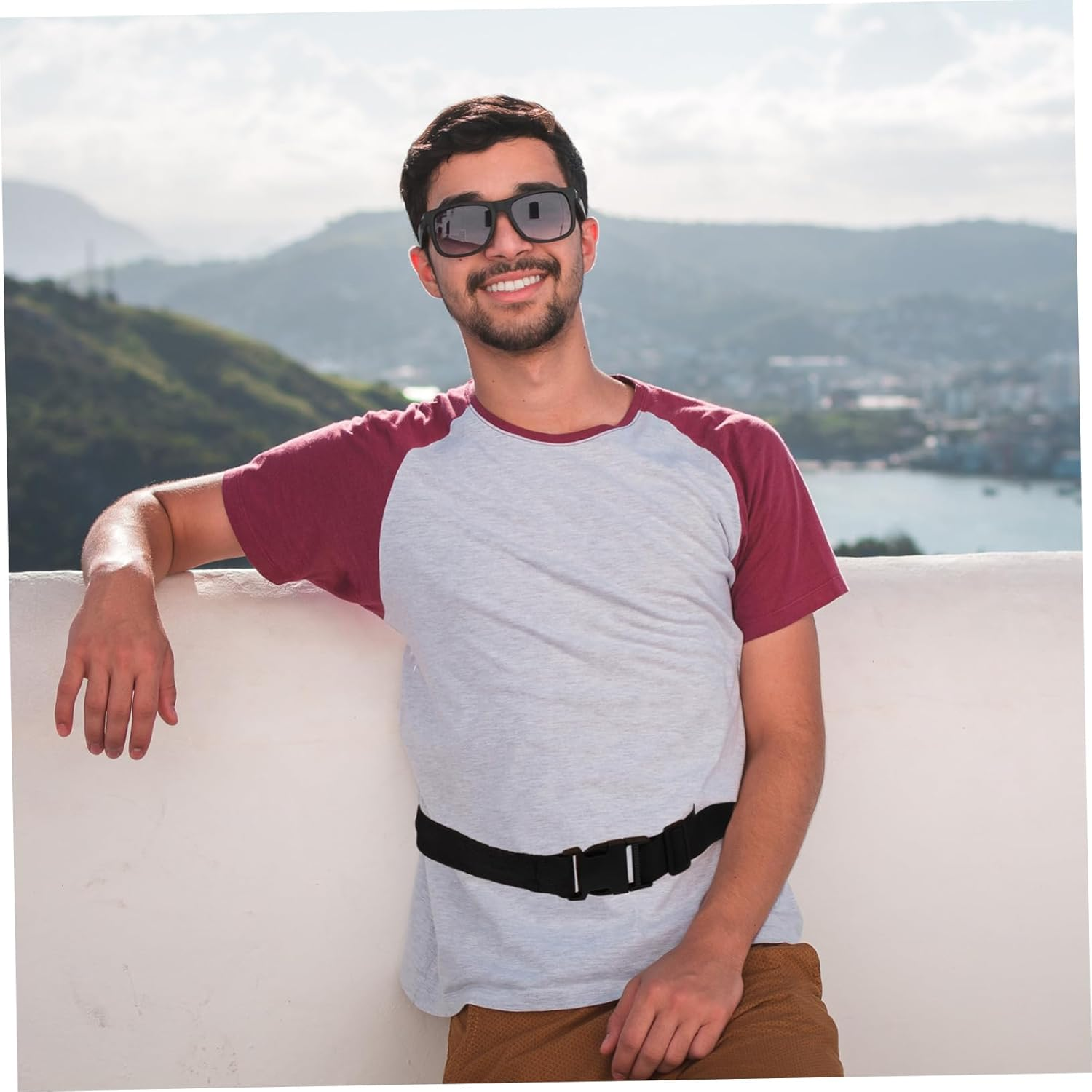 KICHOUSE Invisible Safety Belt Money Bag 120Cm Black Sports Running Waist Wallet Portable Travel Outdoor Fanny Pack with Hidden Pocket for Secure Storage image number 5