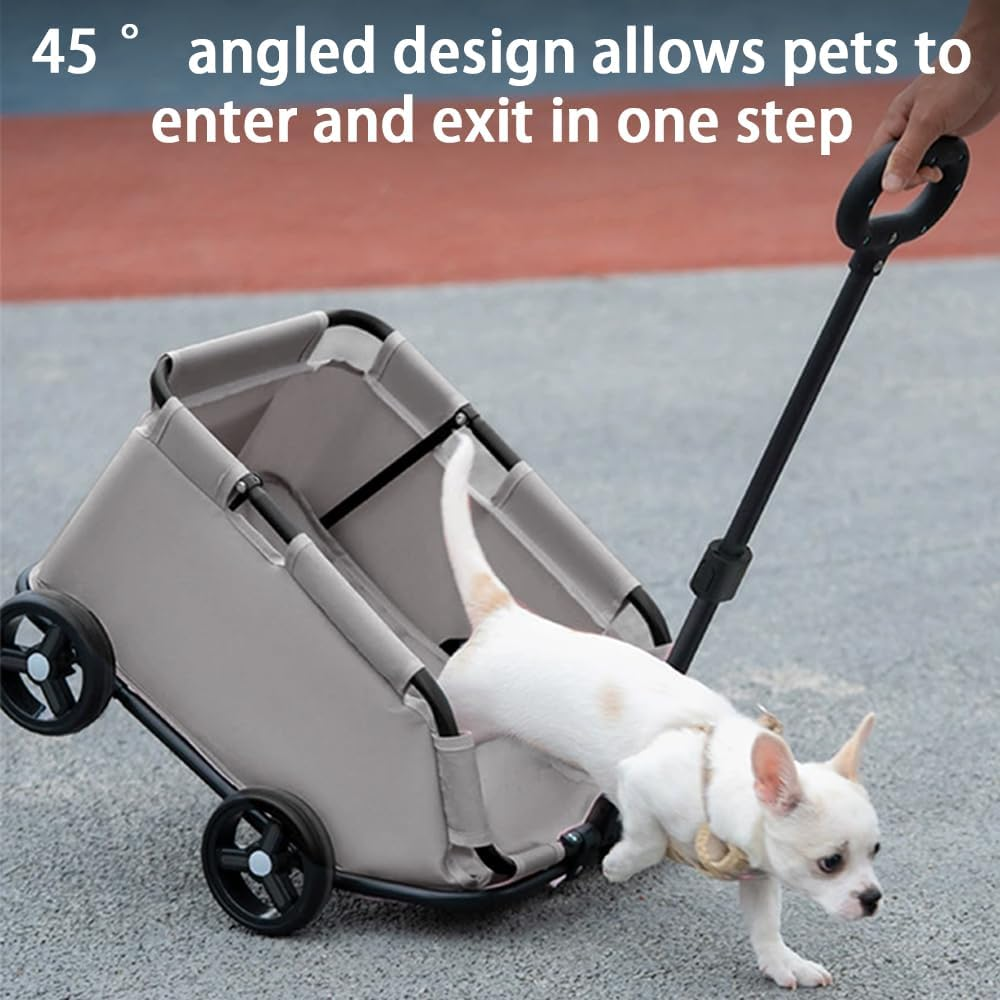 Small Pet Stroller,Folding Dog Pet Stroller,Dog Carrier with Wheels,Pet Travel Cart,360&deg; Rotating Handle,Multi-Functional Cart,For Small Dogs image number 6