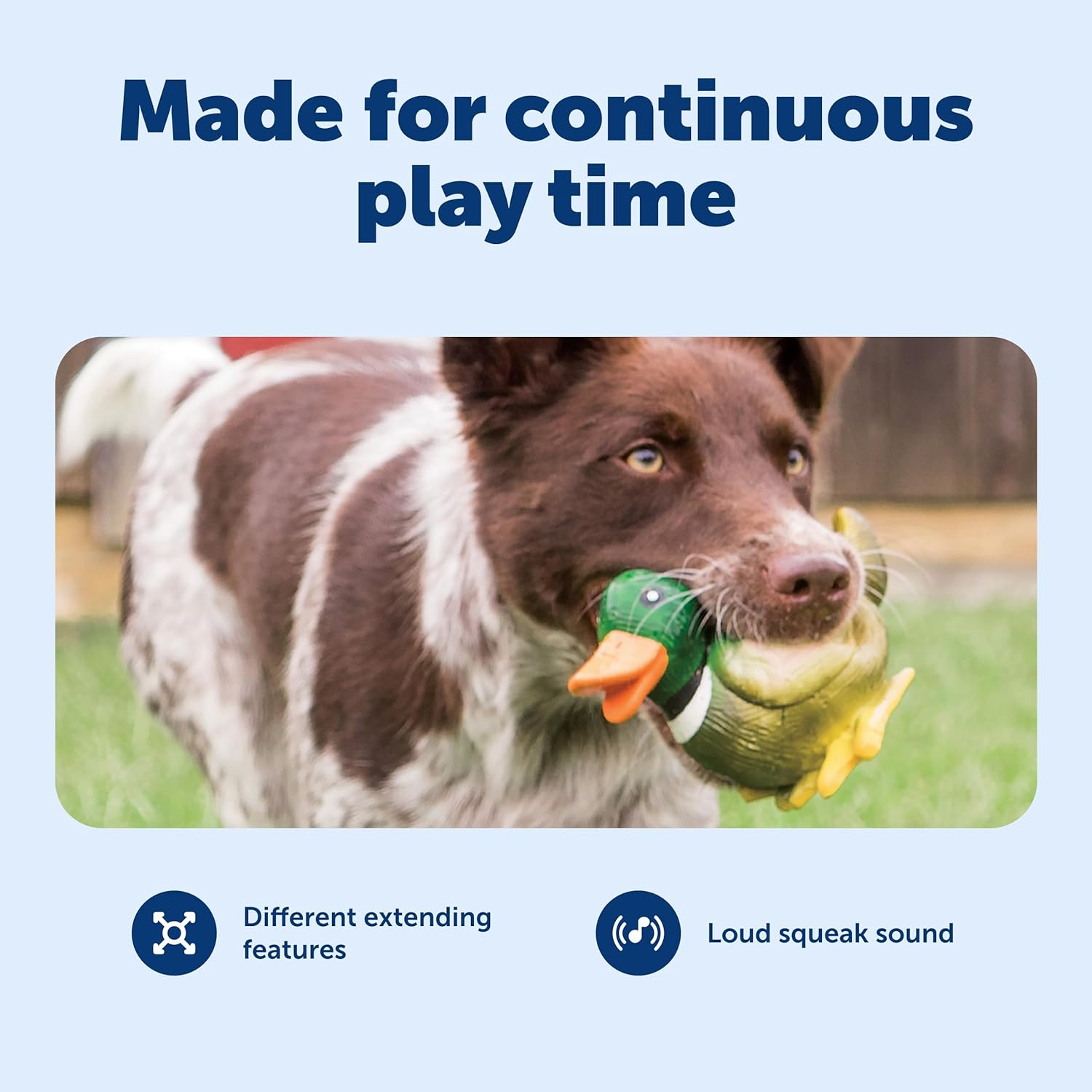 Petsafe Sportsmen Latex Squeeze Meeze Duck, Fun Squeeze Dog Toy with Squeaker image number 2