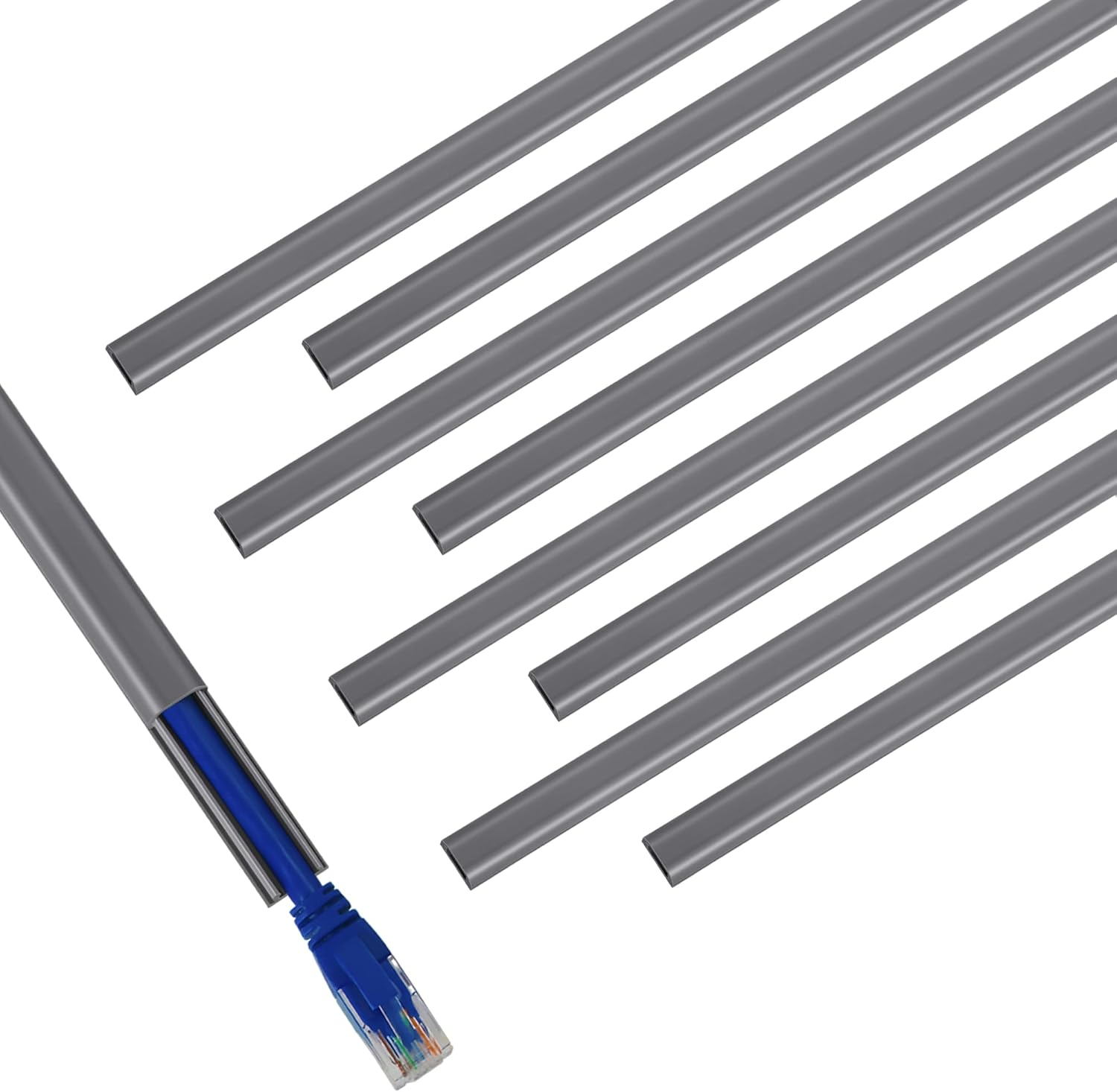 153In Cord Hider Wall, Wire Hiders for 3 Cords, Cord Cover for 2 Thick Extension Cables, Paintable Cable Cover to Hide Cords Wall Mounted TV, Cord Concealer, 9X L17In X W0.95In X 0.47In, White