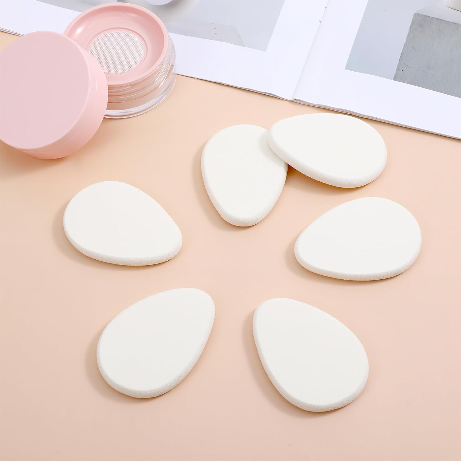 10Pcs Beauty Blender Sponge,Beige Smooth Makeup Sponge,Natural and Easy Soft Long-Lasting and Beginner-Friendly,Powder Sponges Foundation Powders Blender for Liquid Foundation, Wet and Dry Dual Use