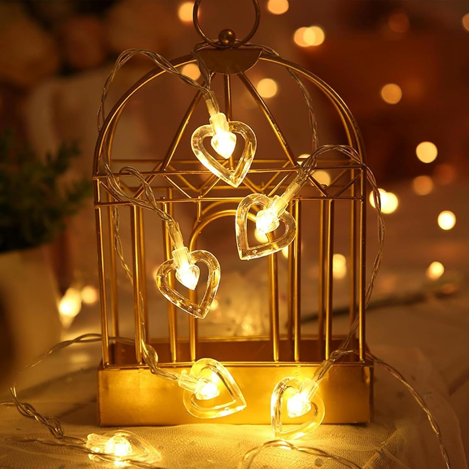 ALEGRE Fairy Lights Hearts, 3 M 20 LED Valentine'S Day Heart-Shaped Fairy Lights Battery, Fairy Lights Hearts Indoor, Valentine'S Day Decoration, Heart Fairy Lights for Christmas, Wedding, Anniversary image number 1