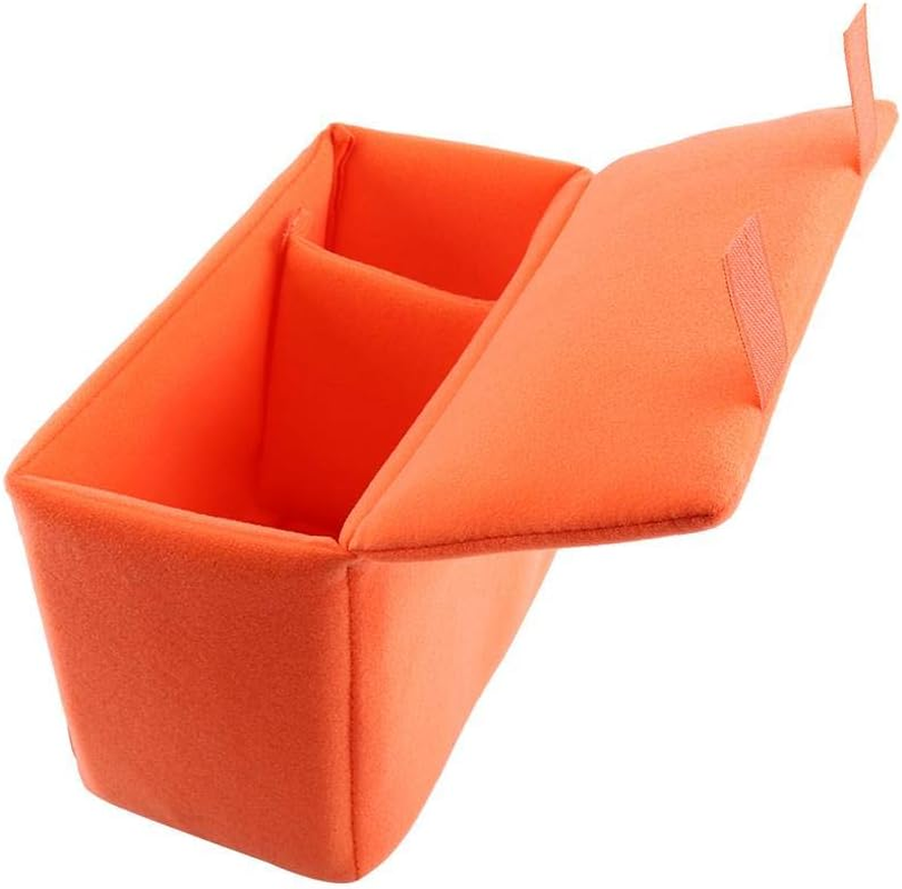 Bewinner Portable Camera Insert Bag, Orange, Velvet Liner, SLR DSLR Camera Case - Black image number 3