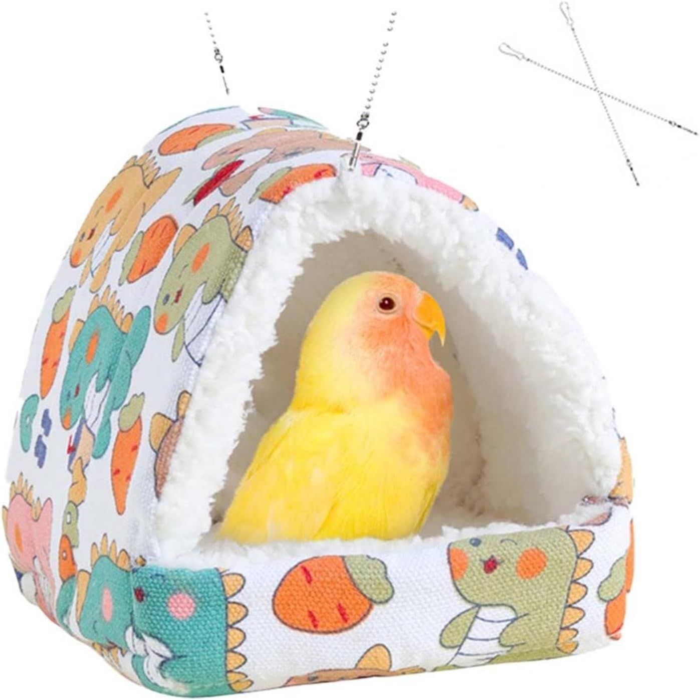 Plush Warm Bird Nest for Birds Cage Accessories,Skin Friendly Samll Animal House Hanging Hammock for Parrot Toy,Snuggle Bed House for Conures,Parakeet,African Grey,Budgies(Color Rabbit, S/Size)