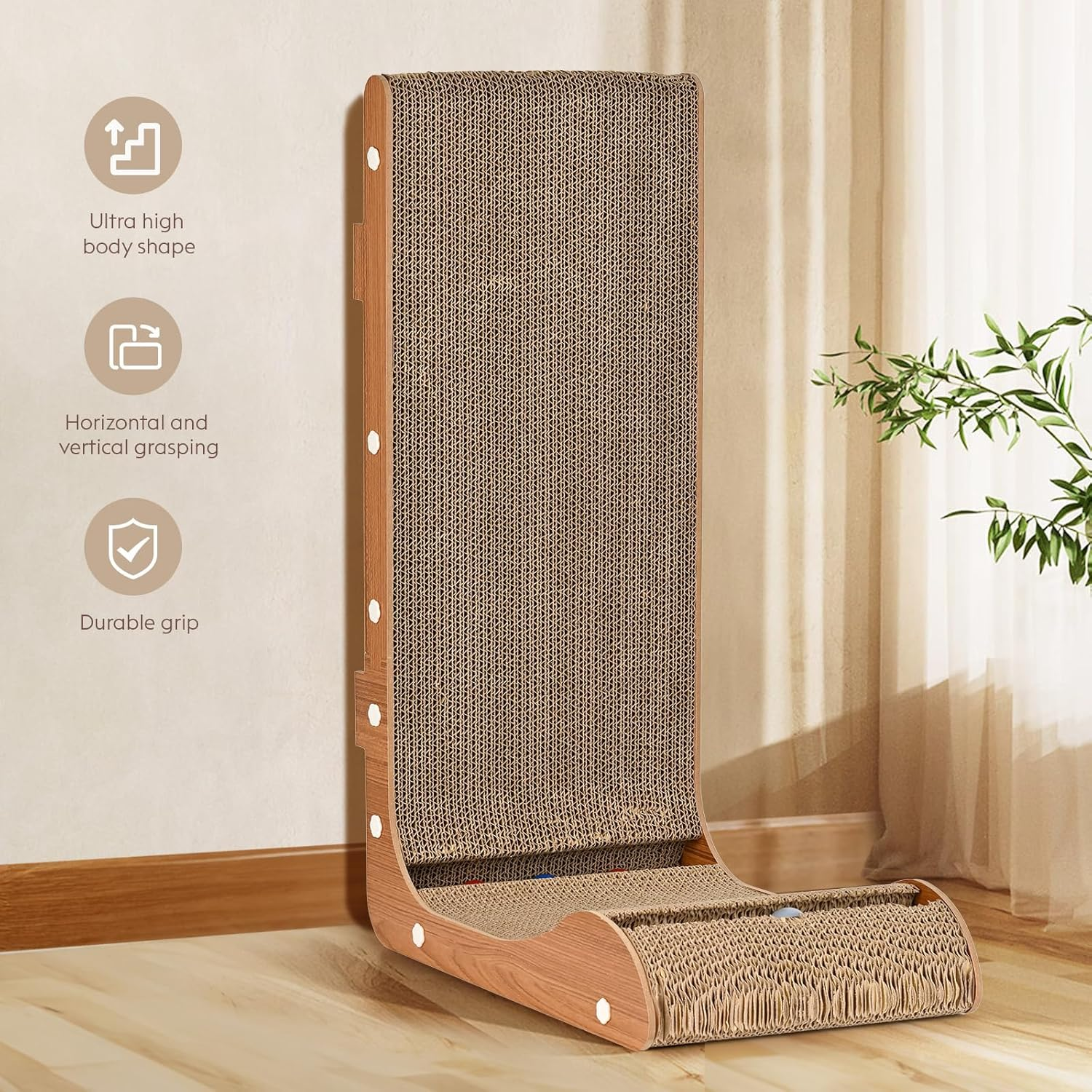 Cat Scratch Board, Vertical Wear-Resistant Non Shavings Cat Nest Integrated Scratch Resistant image number 1