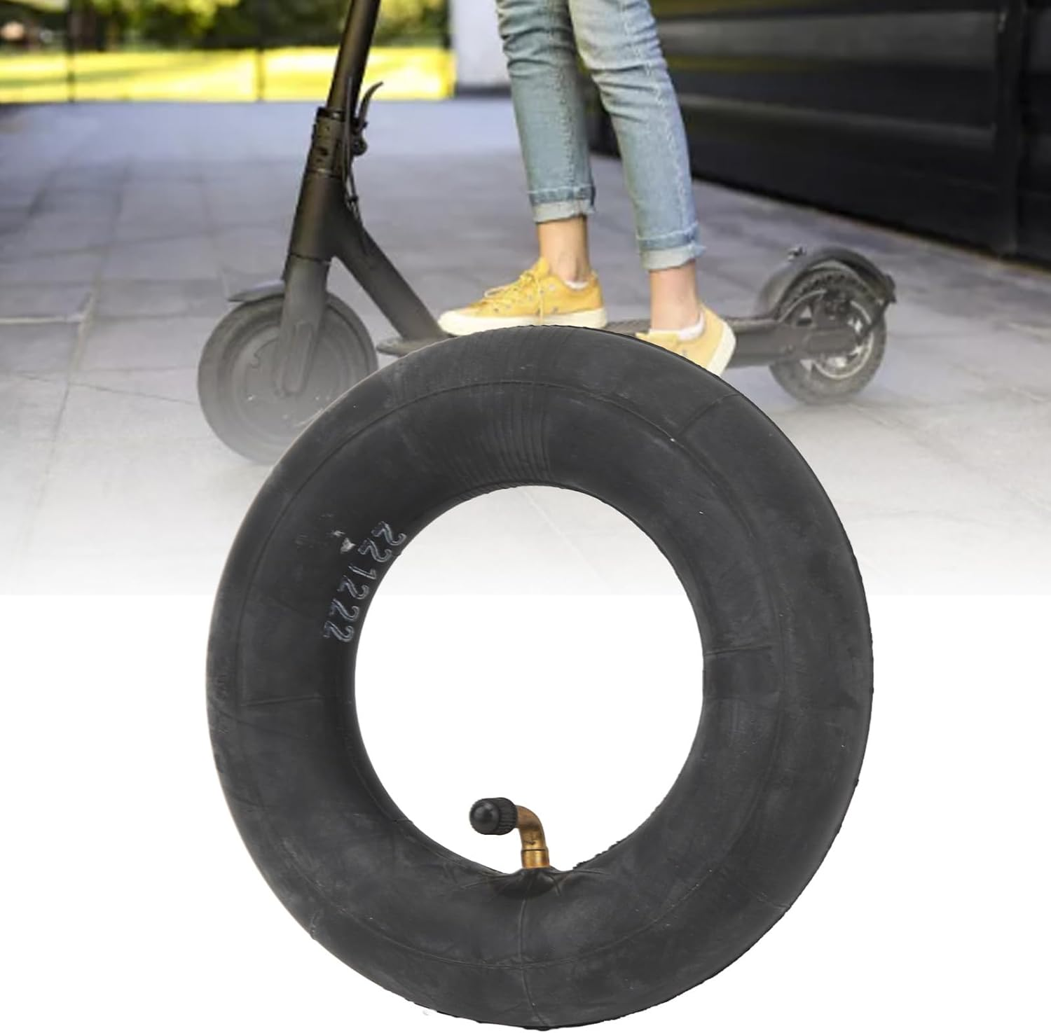 200X50 Inner Tubes, 8 Inch Electric Scooter Tire Tube with Bent Valve Stem, Wear Resistant Rubber Thickened Scooter Tube Replacement, Easy to Install, Firmly Connected (90 Degree image number 4