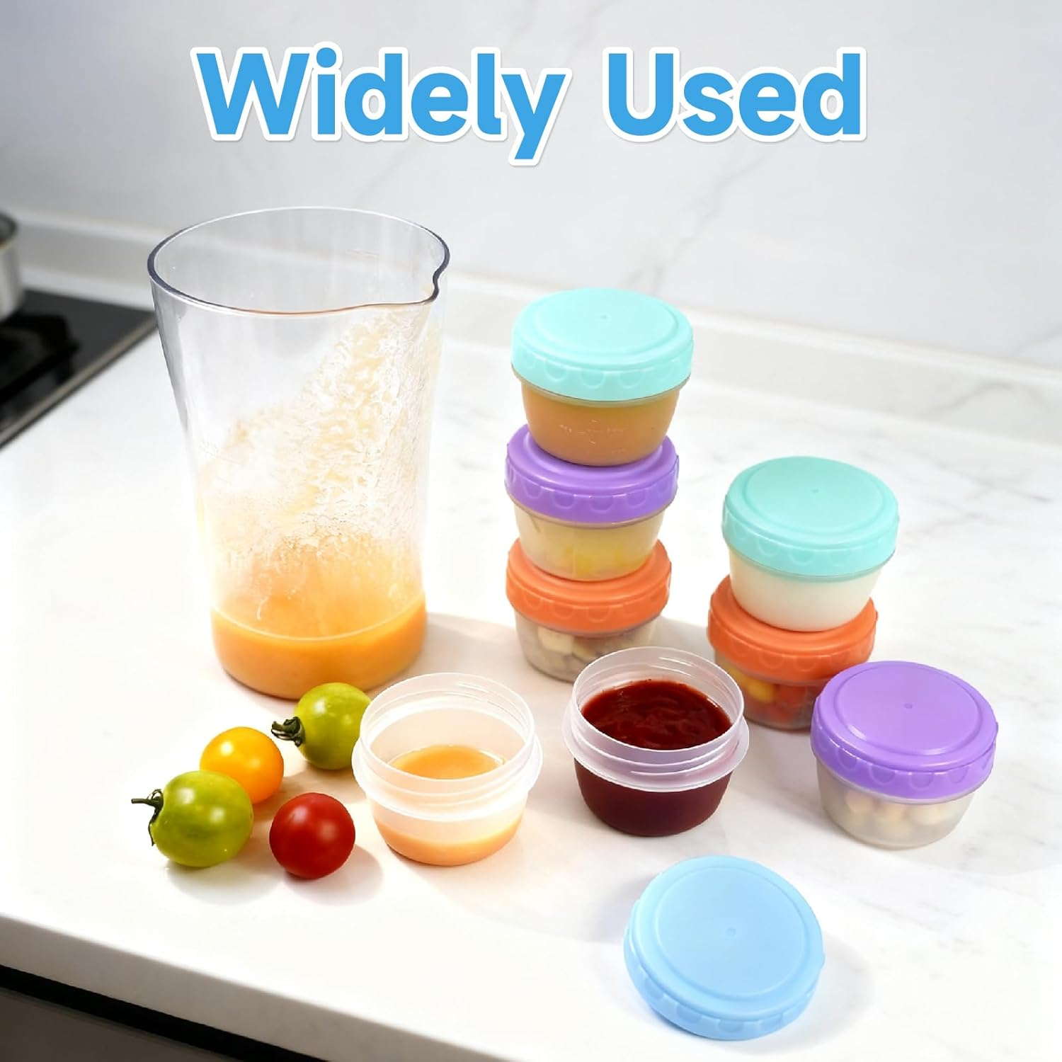 VORELIA 8 Pack 2.7 OZ Snack Containers with Lids, Reusable Sauce Container for To-Go Sauce, Salad Dressings, Condiment, Snackle Box for Nuts, Snacks, Purees, Travel Snack, Dishwasher Safe image number 6