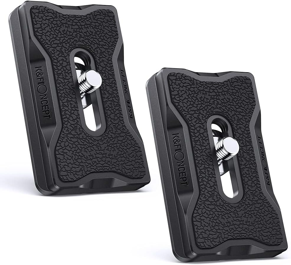 K&F Concept Smartphone Tripod Mount, Aluminum Alloy Lightweight Quick Release Plate with 1/4" Screw and Rubber Grip for Camera, Mobile Phone (Orange)