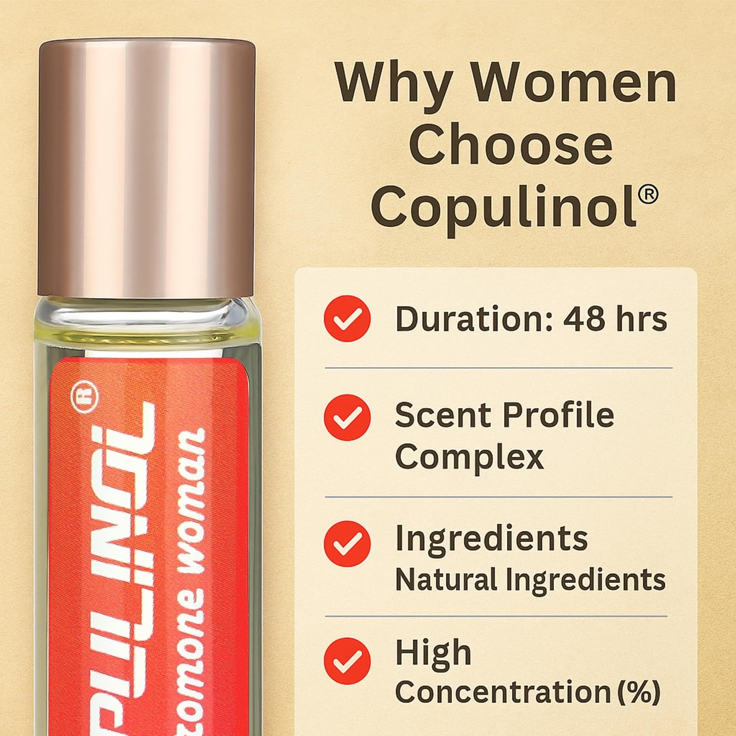 COPULINOL 100% Pheromone for Women Pheromone Oil Ultra Strong for Her Pheromone Perfume Roll-On 10Ml image number 4