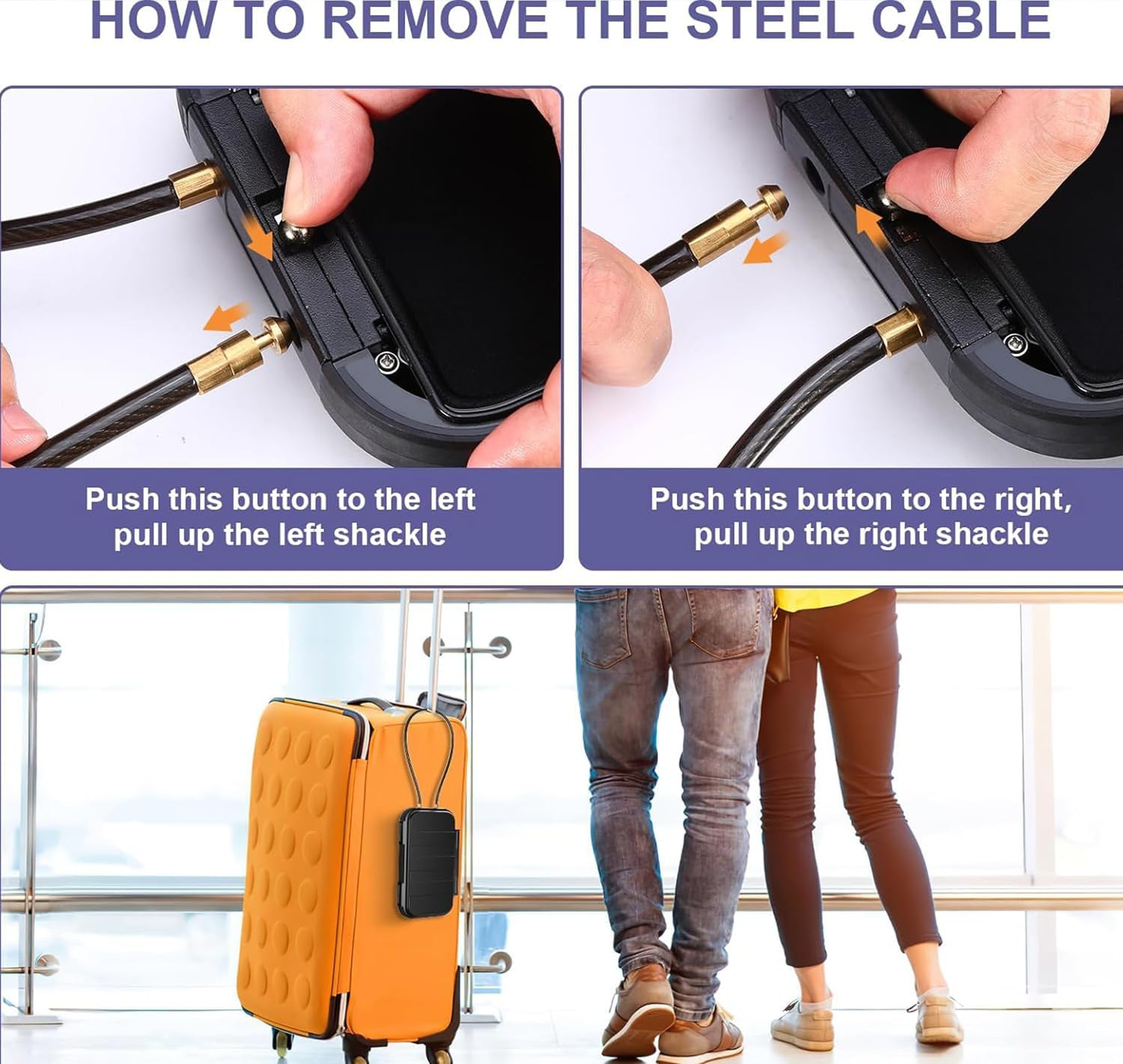 RUNTOO MU Portable Safe Box, Security Lock Case with 4-Digit Code, Waterproof Shockproof Travel Safe Lock Cash Box with Removable Wire Rope for Dorm, Travel, Beach, Hotel, Car, Home, Office image number 2