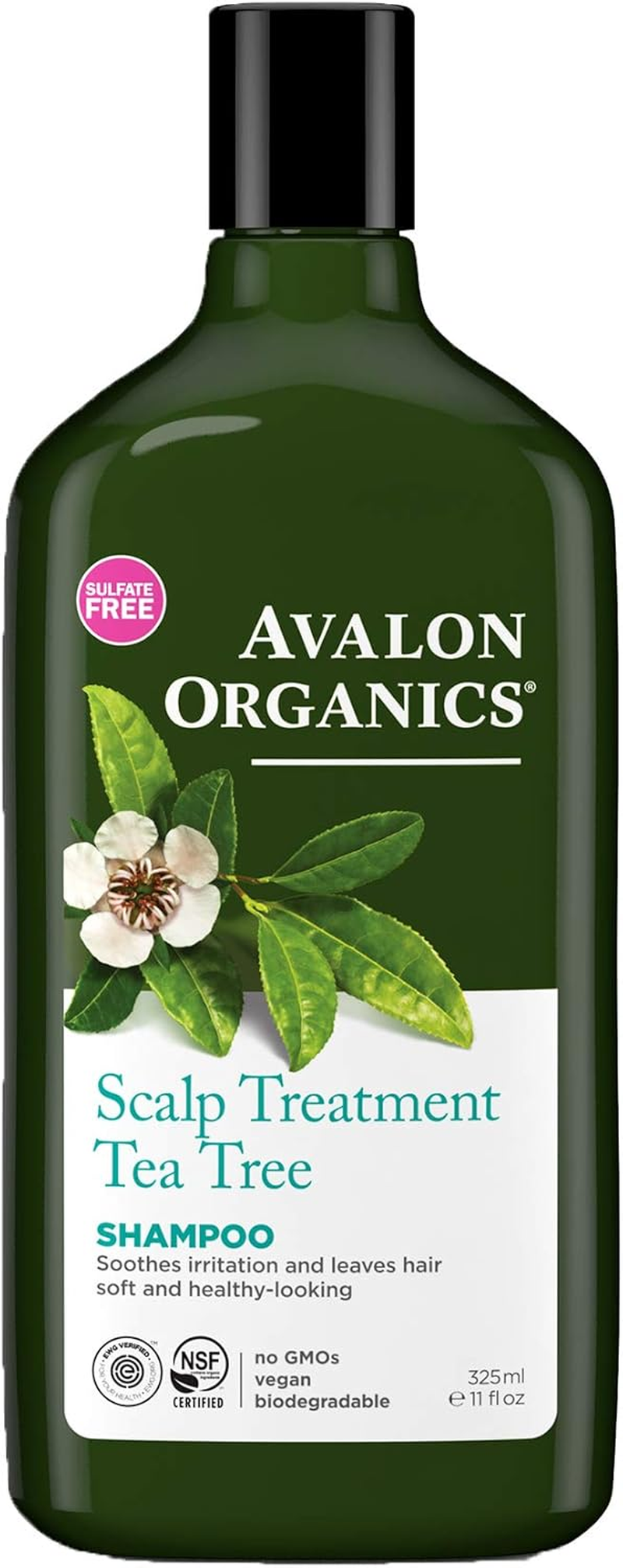Avalon Organics Scalp Treatment Tea Tree Shampoo, 11 Oz. (Pack of 2) image number 3