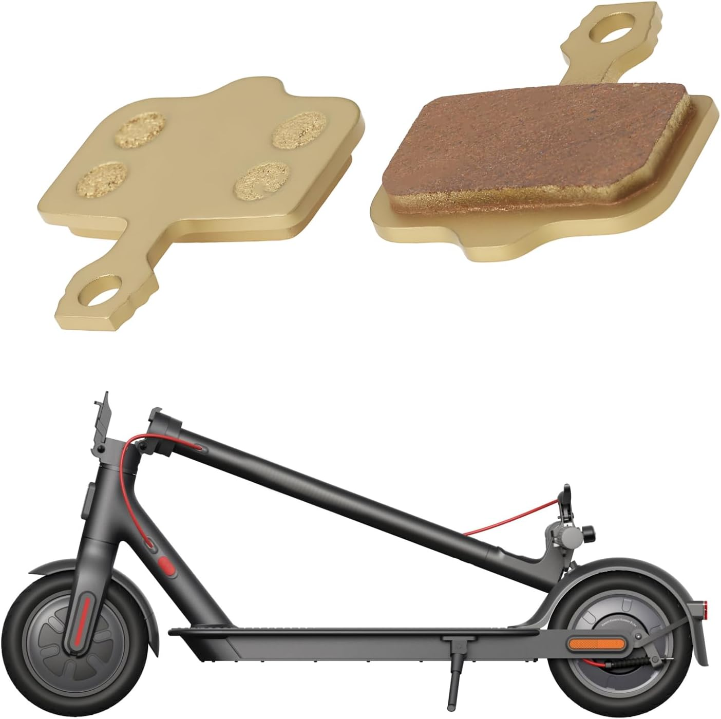 2 Pairs Electric Scooters Metallic Brake Pads 17X30Mm Compatible with Nutt