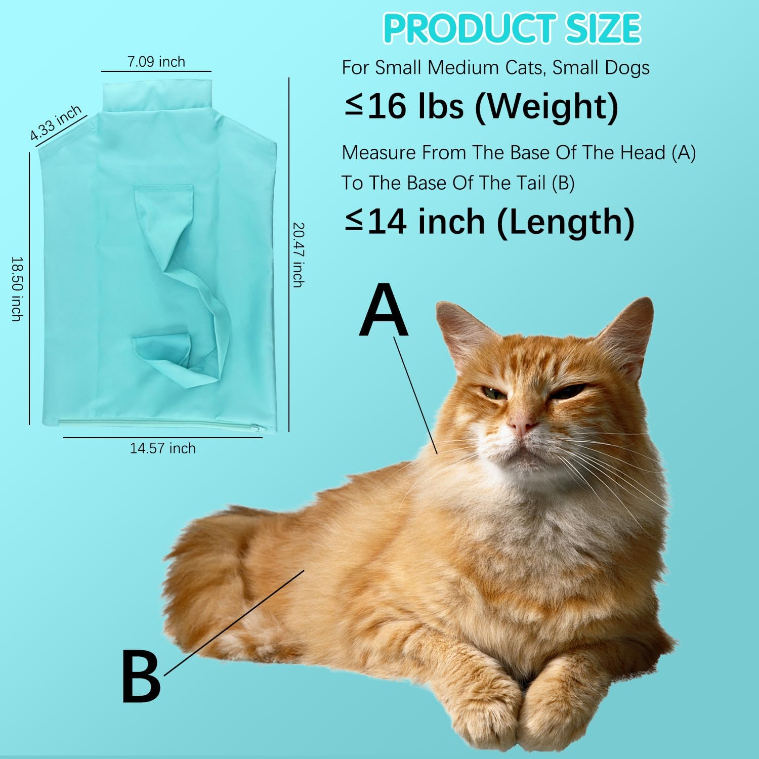 Cat Carrier Pouch Cozy Comfort Carrier, Anti-Scratching Cat Carrier Pouch Bag Nail Trimming Restraint Bag Medication, Administration,Grooming, 1PC - 1 Pc image number 3