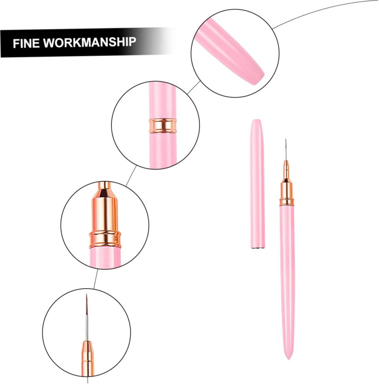 FOMIYES Nail Art Drawing Pen Fine Brush for Detailed Manicure Designs Nail Art Tool for Home and Line Painting Pen image number 1