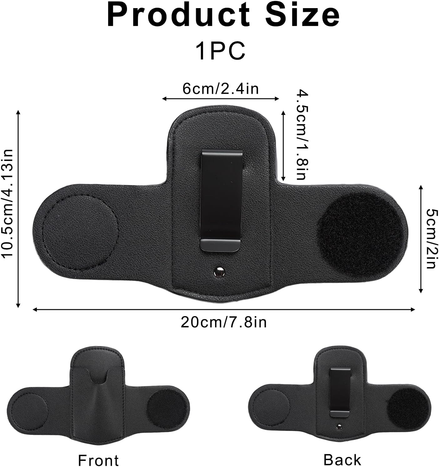 Leather Stethoscope Holder Hip,Black PU Leather Lightweight Universal Clip-On Stethoscope Hip Holder, Universal for Physicians and Nurses image number 2