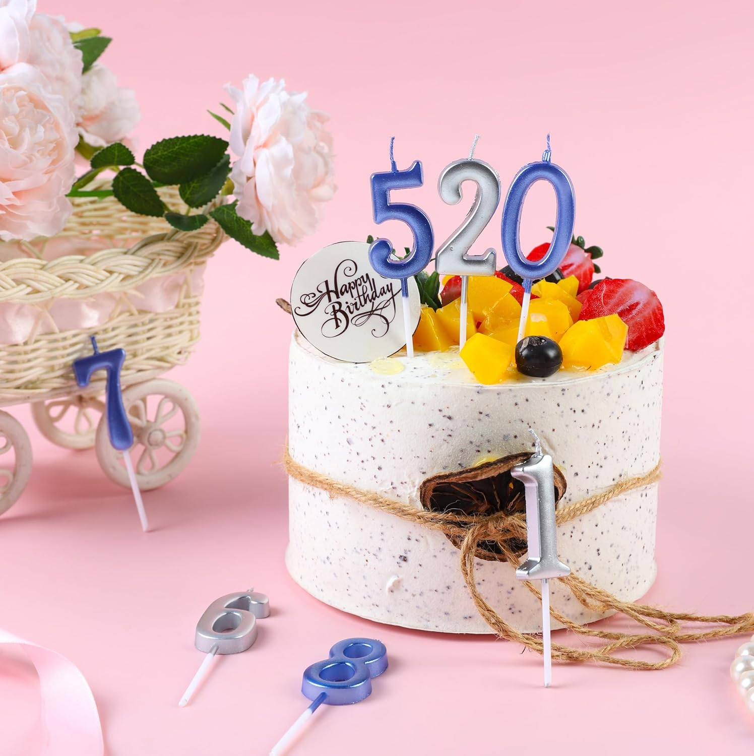 EAKE 10-Pieces Bulk Number Candles 0-9 Birthday Candles for Cake (Silver) image number 5