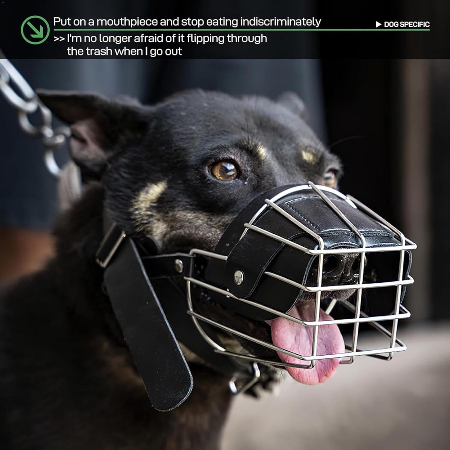 Misaakoeq Dog Muzzle Wire Basket | Adjustable Metal Basket for Biting Chewing | Dog Mouth Mesh, Muzzles for Large Breed Dogs, Dog Muzzle for Small, Medium and Large Dog image number 1