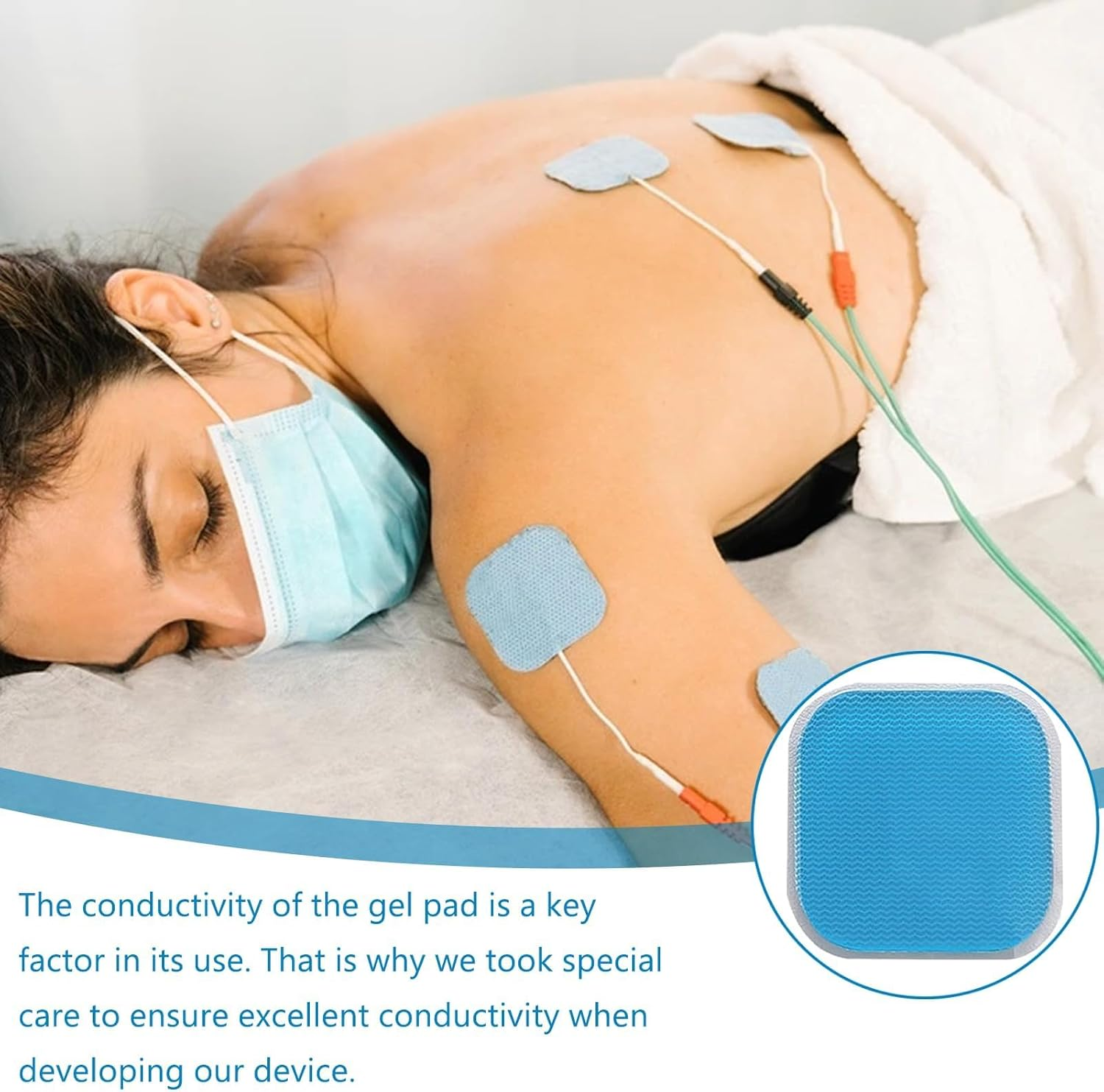 Pack of 20 Replacement Gel Pads, 45 X 45 Mm Electrode Pads for Abdominal Trainer, Applicable to Beurer-Em 59 Gel Pads Replacement Sets, Replacement Gel Pad Compatible with EM 59 Heat Digital TENS image number 4