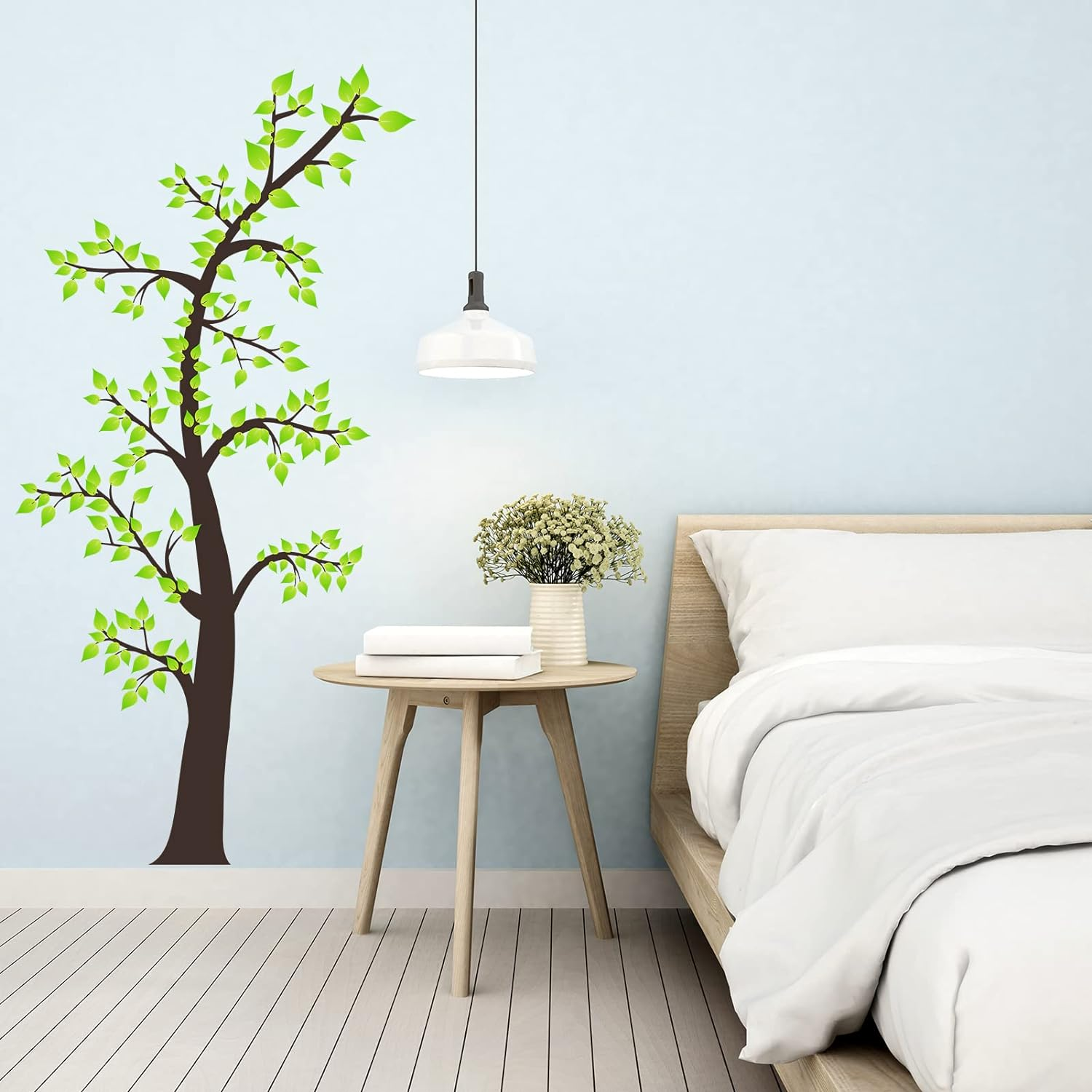Green Tree Wall Decals - Family Tree Wall Stickers - Bedroom Living Room Sofa TV Background Home Wall Decor image number 2