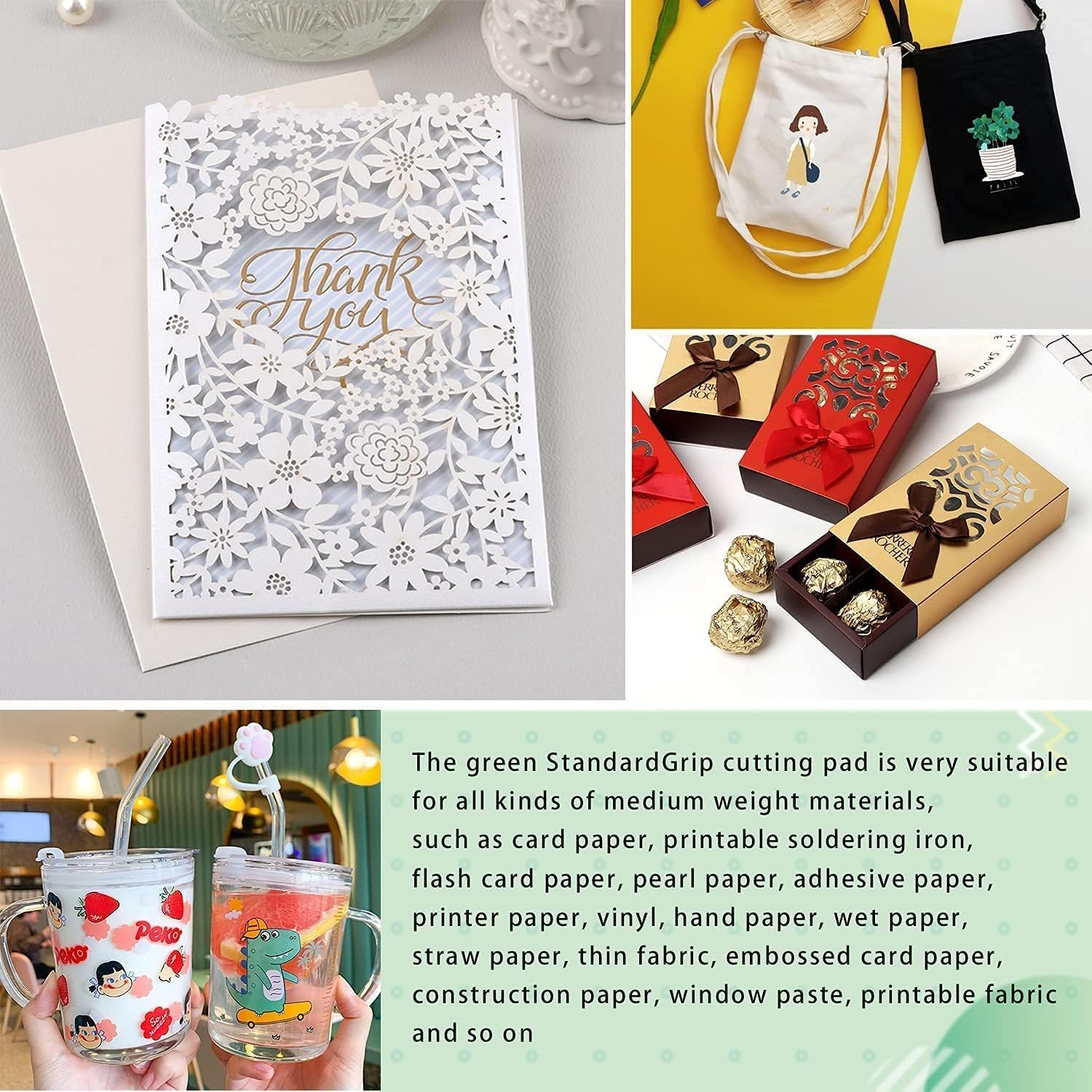 8 Pack Cri-Cut Standardgrip Machine Mats 12X12 Inch Standardgrip Adhesive Sticky Non-Slip Durable Mat,Reusable Cutting Mat for Cri-Cut Explore One/Air/Air 2/Maker Cut Mats Replacement Accessories image number 6