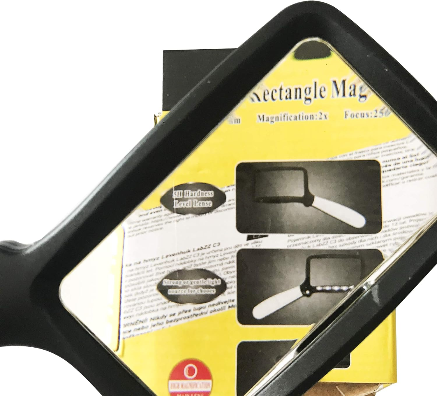 Folding Handheld Magnifying Glass with 5 LED Light - Portable Illuminated Rectangle Magnifier with Large Lens for Reading, Books, Newspaper, Printing and Maps F014