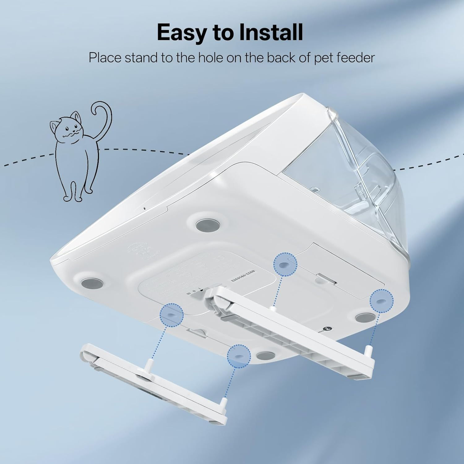 Feriva Adjustable Stand for Micro Chip Automatic Pet Feeder and Connect, Elevated Cat Feeder Stand, 0, 15, 20 Degree Adjustment, Raise the Cat Feeder, Easier for Pets to Reach Food