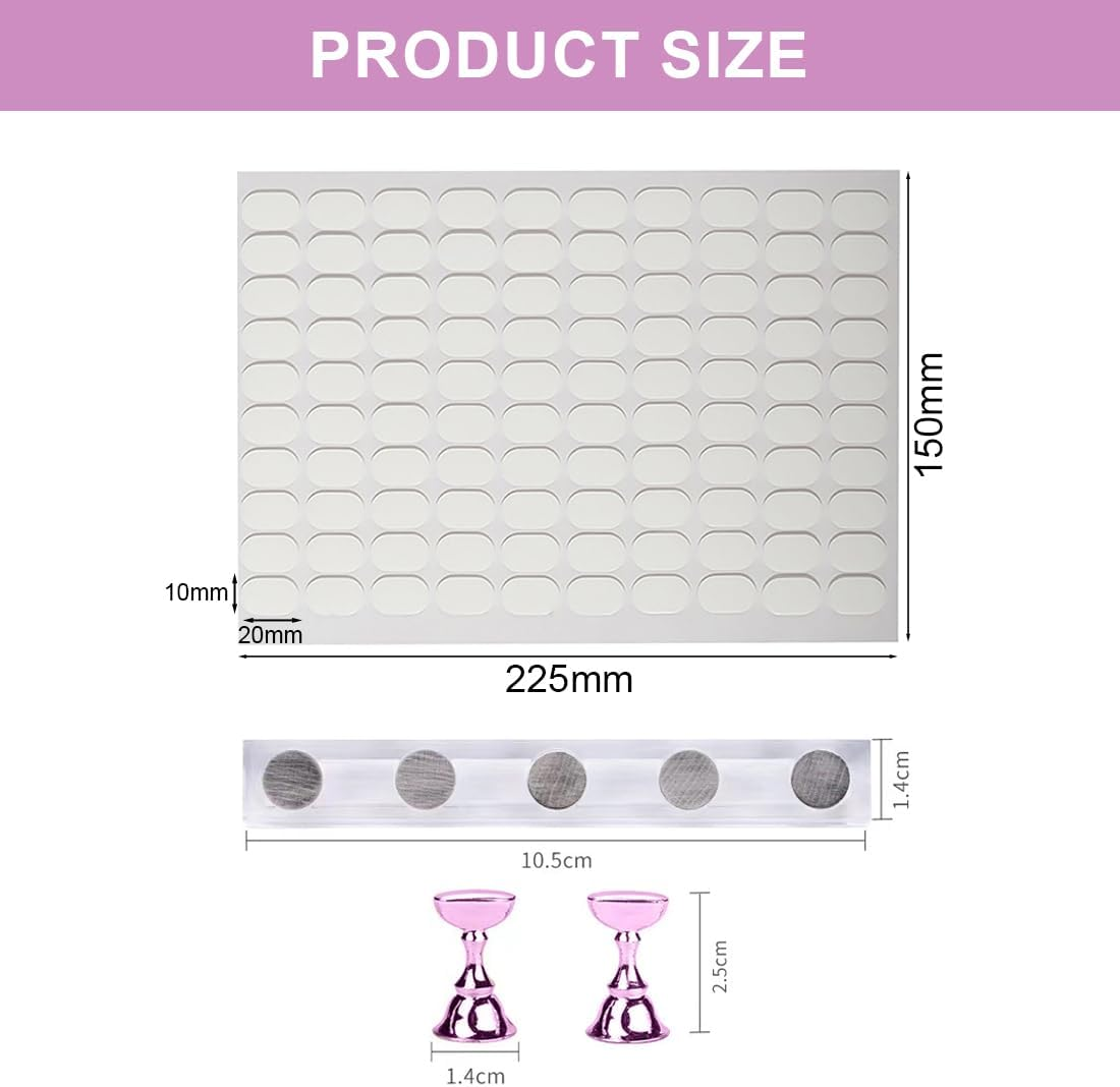 OUDQFCJ Set of 2 Nail Stands for Press-On Nails Display Acrylic Nails Art Practice Stand Nails Tips Holder DIY Nail Art Stand for False Nail Tips Manicure Tool Pink image number 4