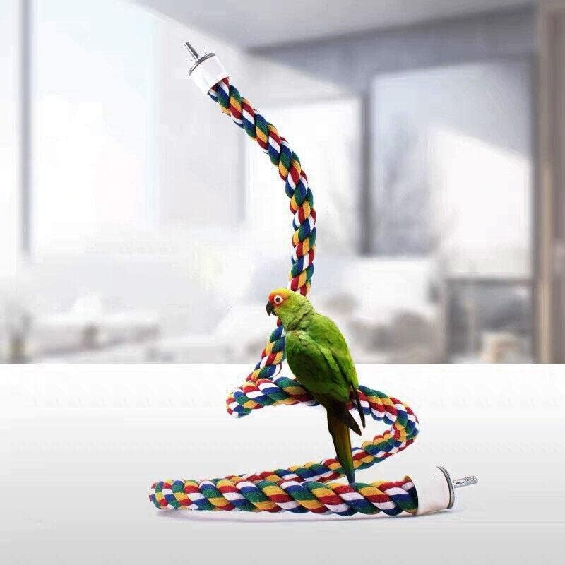 Pet Bird Rope Perches Parrot Colourful Cage Comfy Perch Bungees for Birds Toy AU image number 4