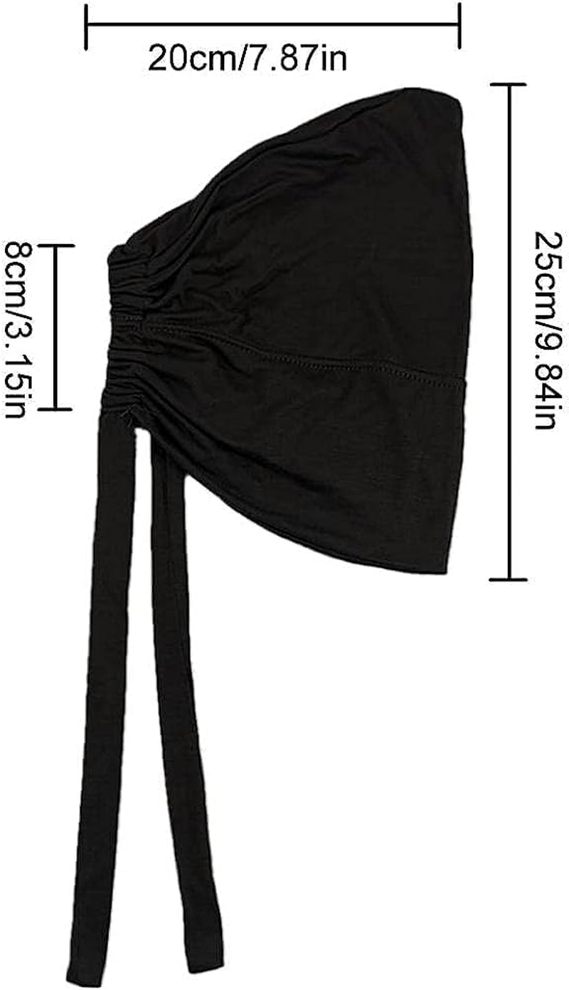 Women under Scarf Hat Hijab Cap, Adjustable Islamic Muslim under Scarf Hijab Cap with Tie-Back Closure image number 2
