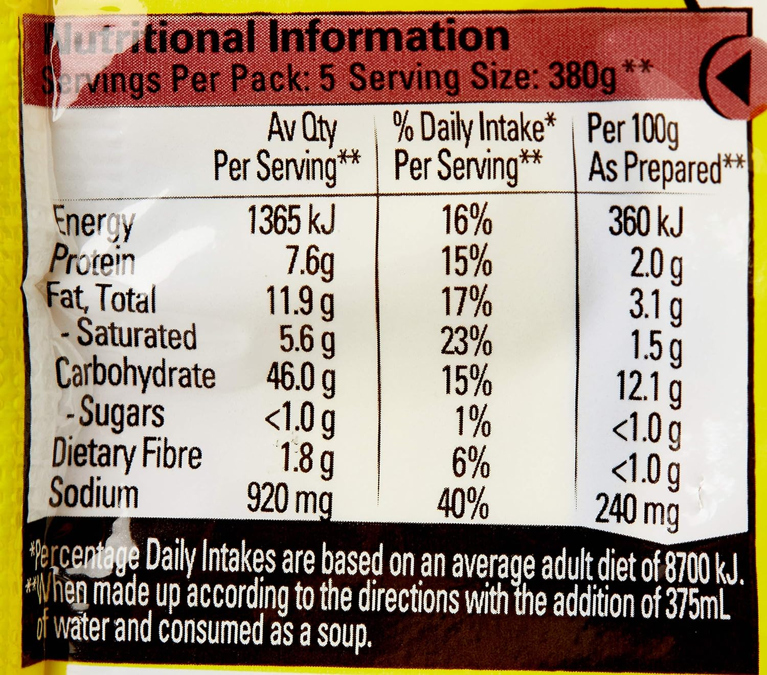 Maggi 2 Minute Noodles, Beef, 5 Pack, 360G image number 2