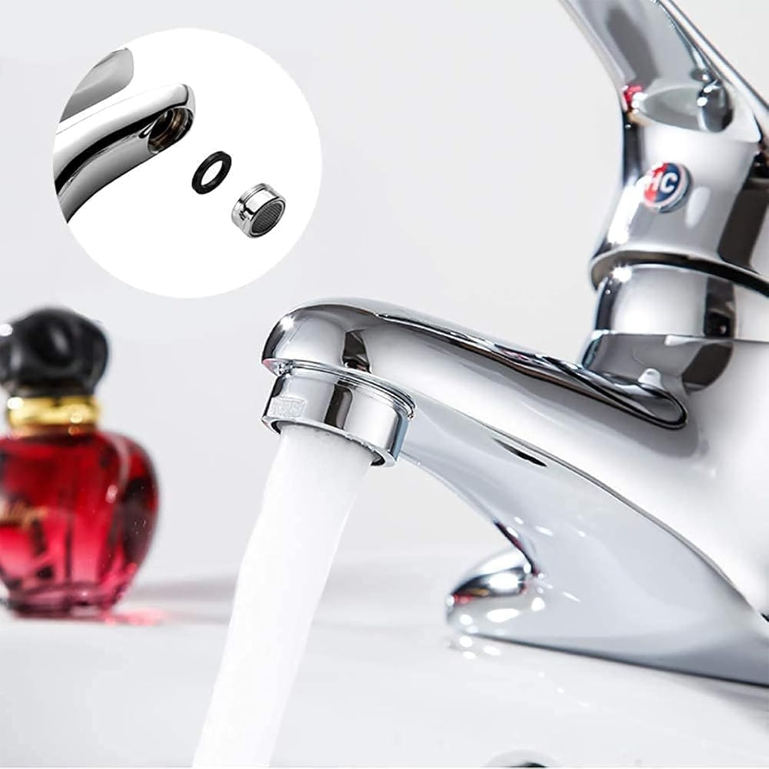 Yeanifeana 6-Pack Faucet Aerator Adapter Set, 24Mm Universal Fit with Spanner Tool & Leak-Proof Gaskets for Kitchen/Bath Sink Tap image number 6