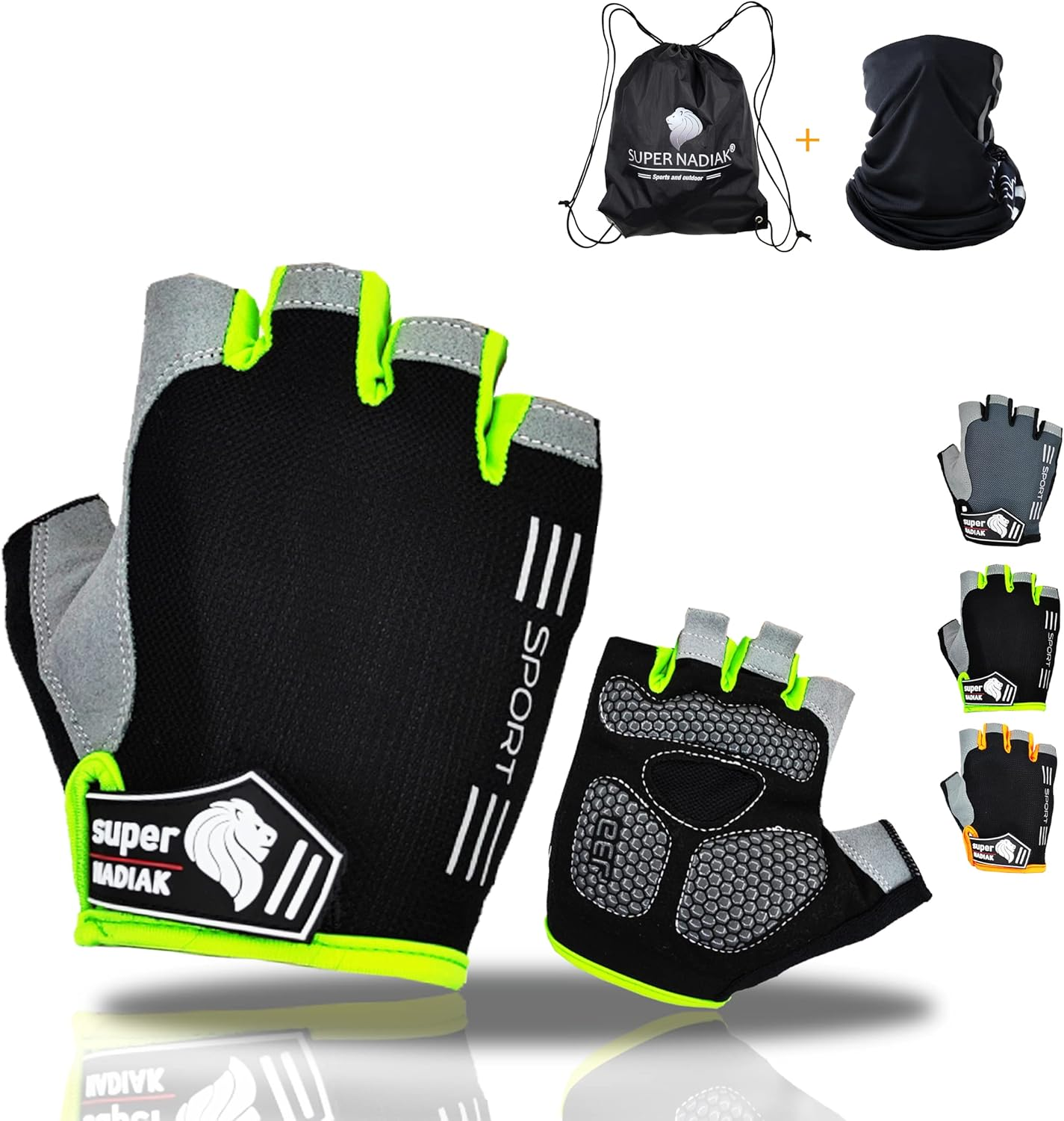 Super NADIAK&reg; Half Finger Cycling Gloves-Cycling Gloves-Bike Gloves-Bike Gloves Half Finger,Gloves City Bike, Gloves Mountain Bike,Gloves Bmx,Gloves Road Bike