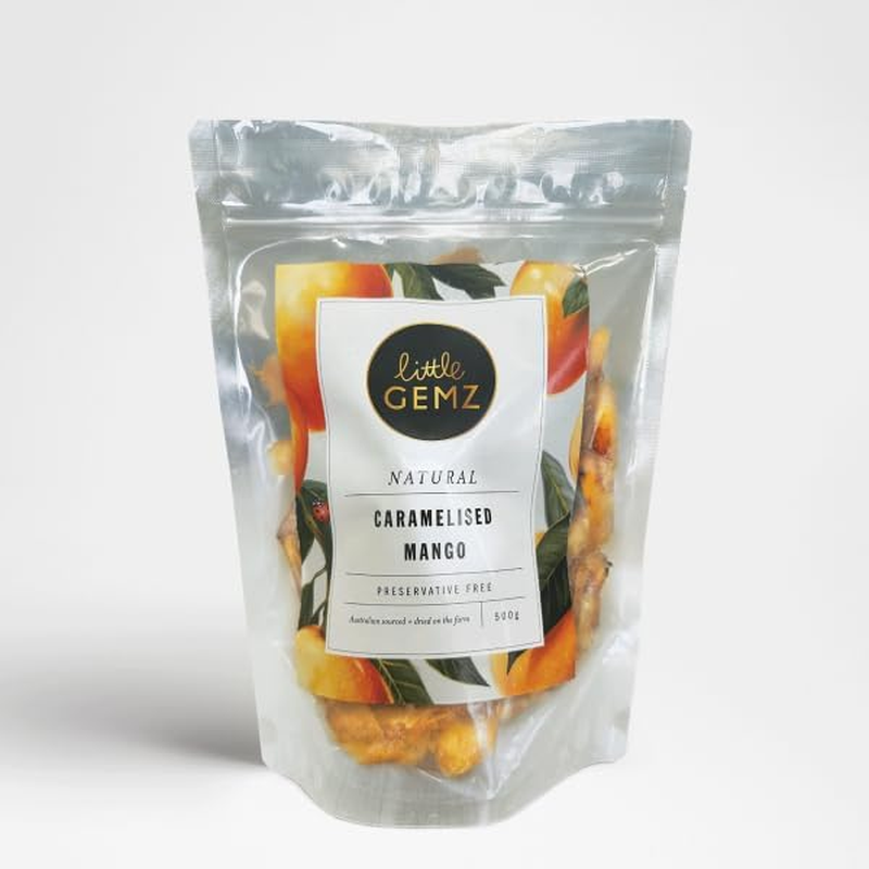 Little Gemz Natural Dried Caramelised Mango Cheeks 500G &ndash; Sweet & Chewy Tropical Snack