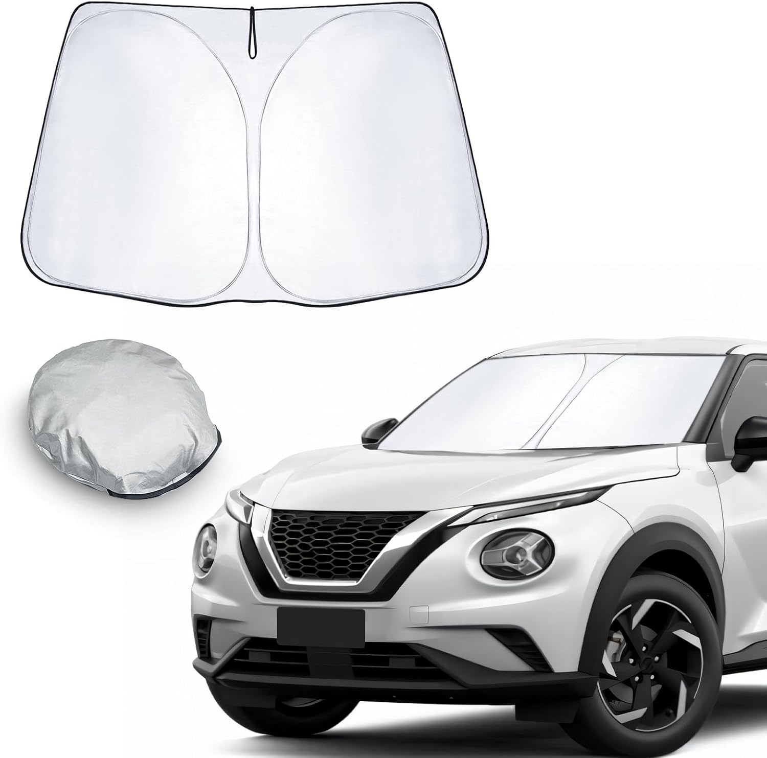 CDEFG Compatible with Nissan Qashqai J11 2014-2021 Sun Protection Covers Front Windscreen Parasol Front Baffle Windscreen Car Sun Visor Qashqai J11 Accessories