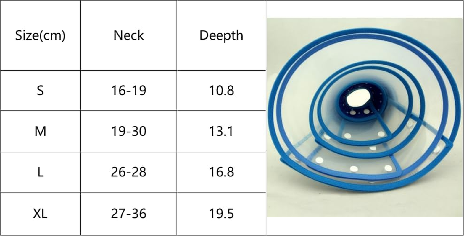 Adjustable Pet Recovery Collar Cat Cone, Soft Edge Plastic Dog Cone Anti-Bite Lick Wound Healing Safety Practical Protective E-Collar (Blue, S)