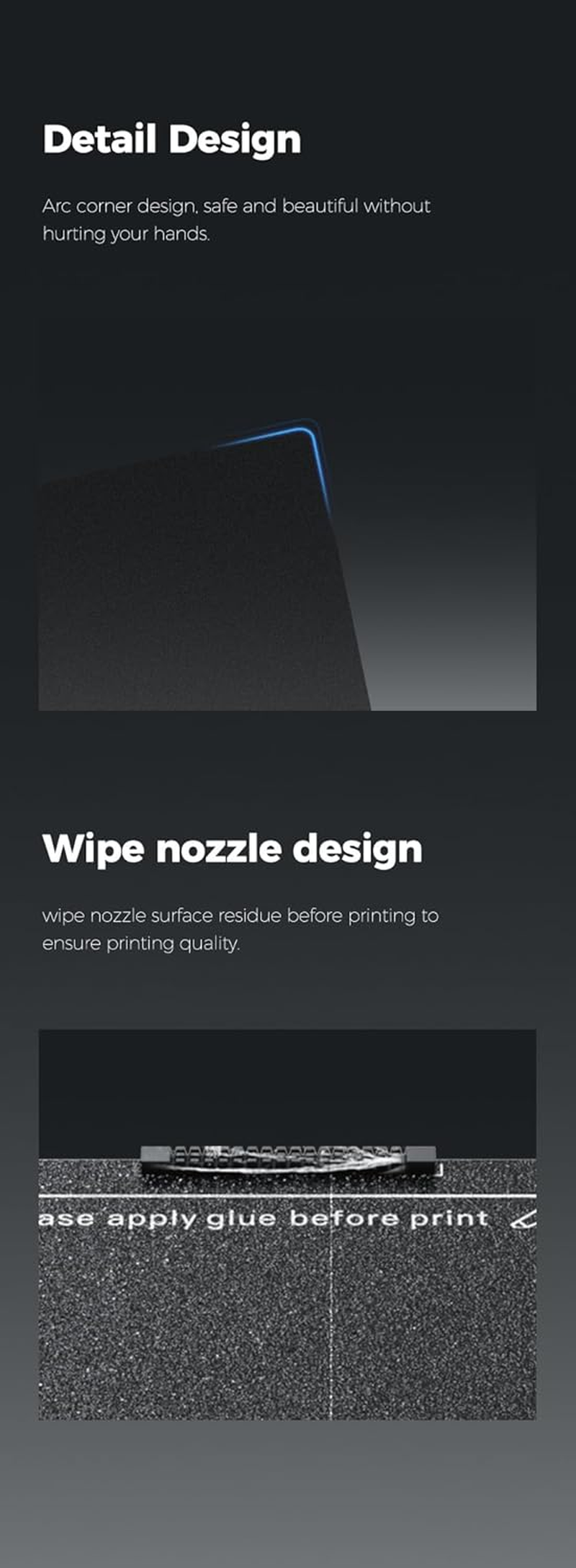 Creality Upgraded K1C Epoxy Resin Build Plate 235 * 235Mm, without Soft Magnetic Sticker, Wipe Nozzle Design, Excellent Adhesion, High Strength and Wear Resistance, 3D Printer Platform for K1C/ K1 SE image number 2