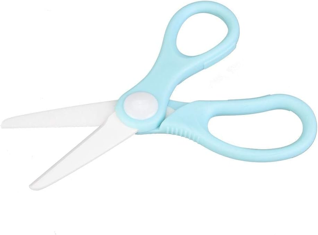 Baby Food Scissors Ceramic with Covers Portable Cutter Anti-Rust Kitchen Shears for Baby Infant Complementary Food(Blue) image number 1