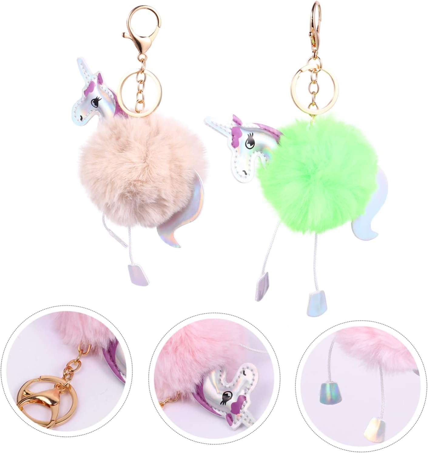 WHAMVOX 1Set Plush Unicorn Keychain Cute Bag Pendants Plush Materials Fashionable Accessories for Handbags and Car Keys image number 6