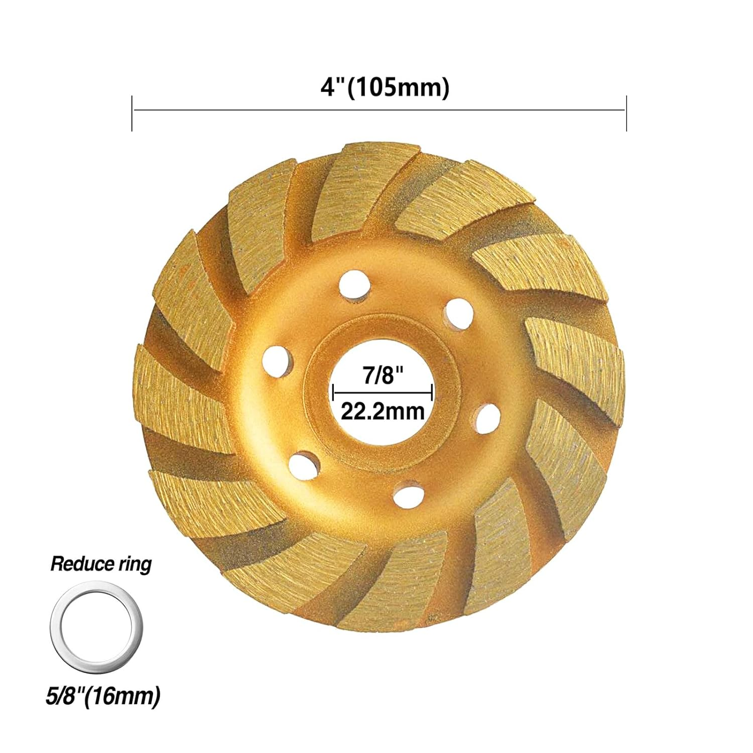 Gunpla 105 X 22Mm Turbo Diamond Cup Wheel, Grinding Cup Wheel Disc 12 Segs Masonry Stone Cutting Tool for Concrete Angle Grinder image number 1