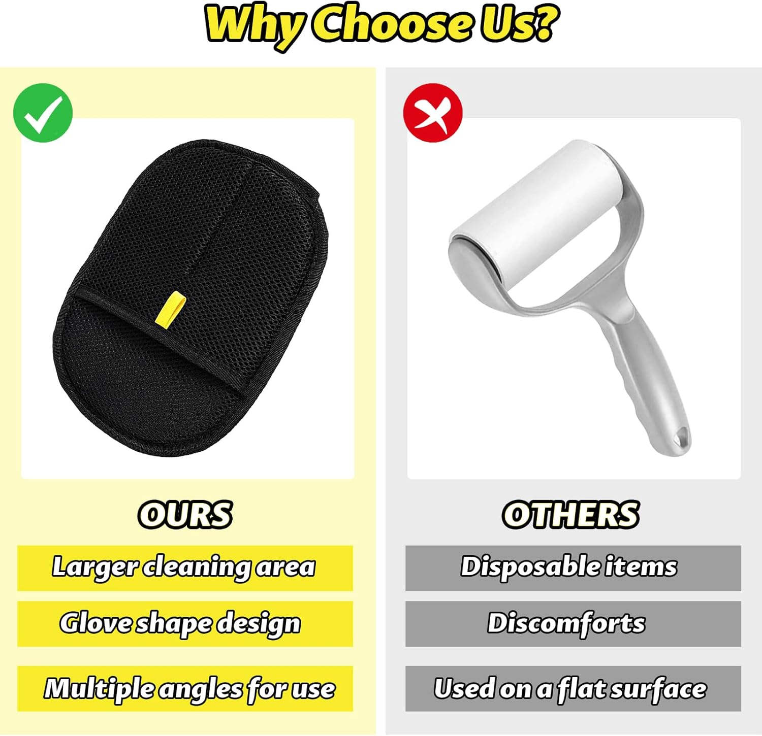 Pet Hair Remover Glove - Fur Gloves Cat - Fur Magnet Glove for Pets, Antistatic & Breathable, Washable, Ideal as a Cat Brush, Fur Magnet (Black, 1 Piece) image number 3