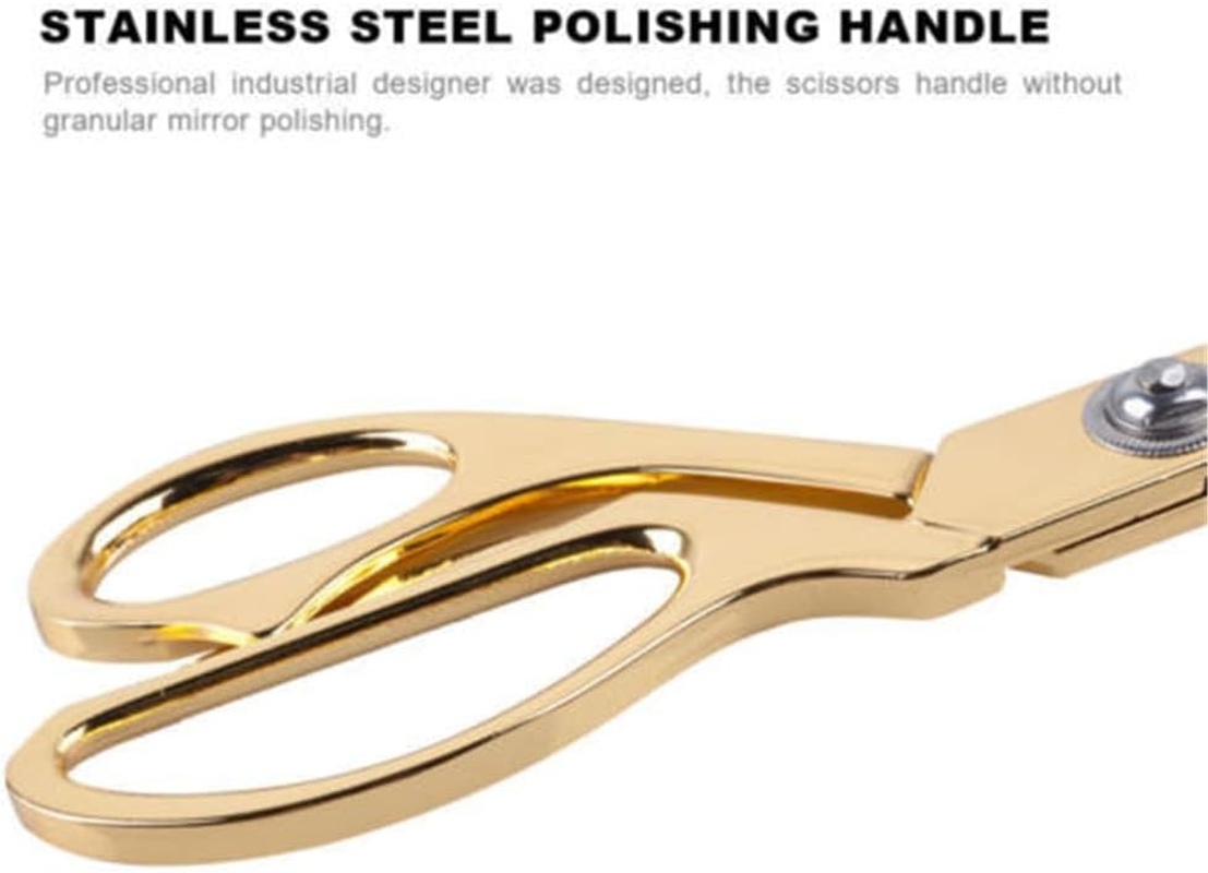WYJREES 10.5 Inch Tailor Scissors Gold Dressmaking Sewing Ribbon Cutting Scissors Trimming Scissor Fabric Scissors Craft Scissors for Cutting Fabric Cloth Leather Denim Canvas