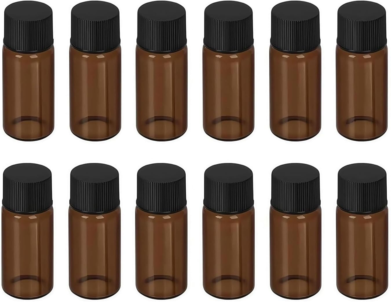 20Ml Glass Vials 12 Pack, Fitted with a One-Piece Stopper for Essential Oils & Perfume, Refillable Sample Containers（Teal Brown） image number 2