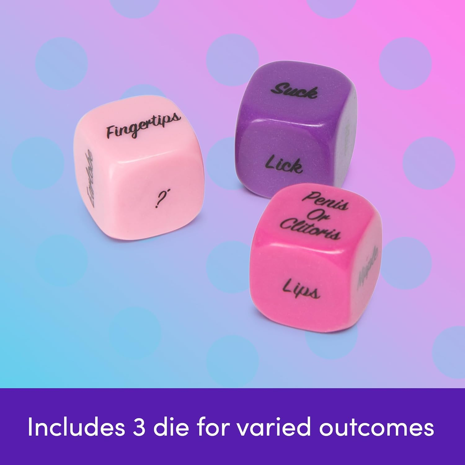 Lovehoney Oh! Multicoloured Dice Game for Couples - Adult Role Play or Foreplay - Small and Travel Friendly - Pack of 3 image number 4