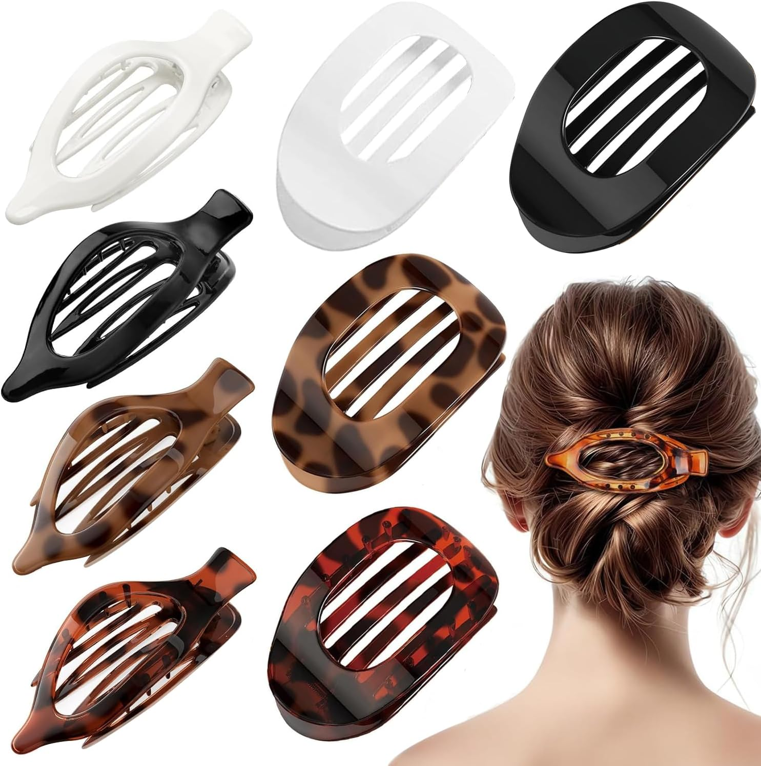 Women'S Hair Clip, Pack of 8, Flat Hair Clip, Claw Clip, Strong Hold & Non-Slip, Large Flat Claw Clip, Hair Clip for Inserting for Thick and Thin Hair image number 6