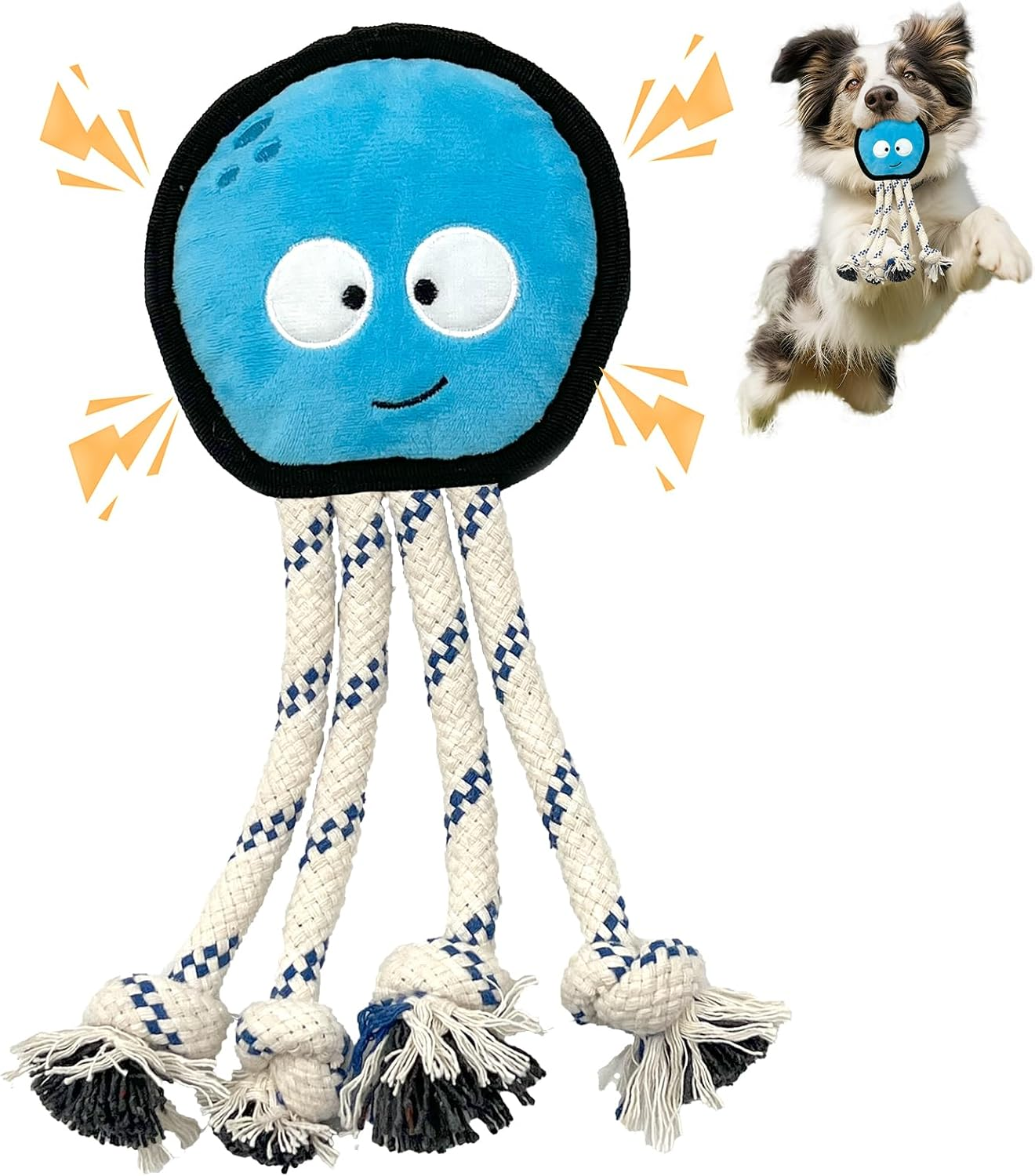 Duuclume Dog Squeak Toys,Tug of War Plush Dog Chew Toys,Knotted Rope for Teeth Cleaning & Boredom Buster for Aggressive Chewers Medium to Large Pets image number 5