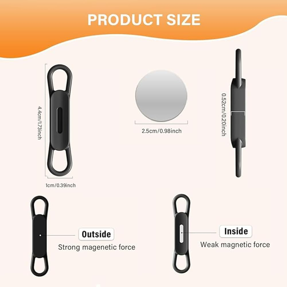 8Pack Magnetic Pen Clip, Adjustable Silicone Magnetic Pen Holder for Refrigerator, Magnetic Dry Erase Marker Holder, for Home, Refrigerator, Office Desk (Gray+White)