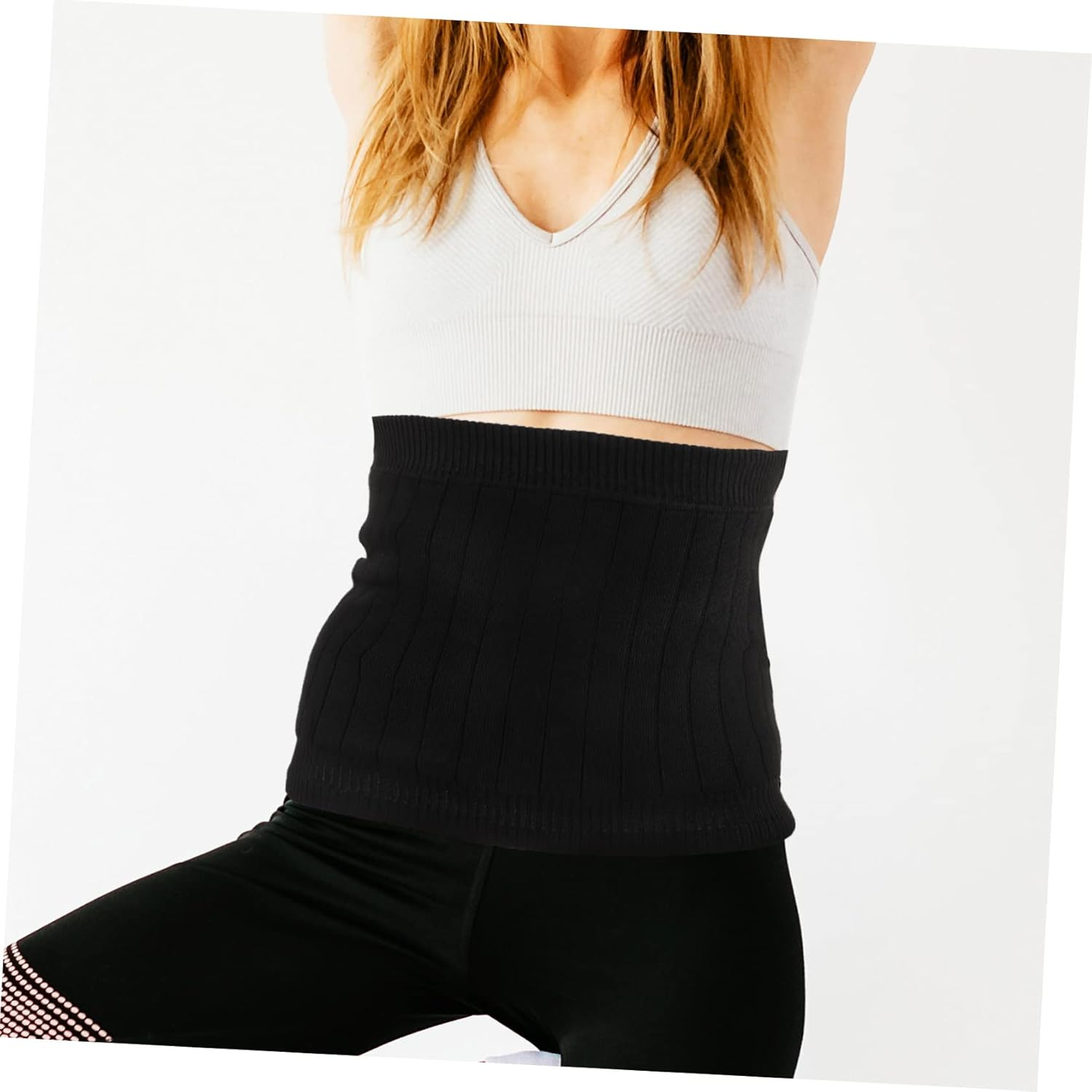 360&deg; Thickened Lamb Fleece Waist Belt Winter Waist Support Protector for Men Women, Wear-Resistant Kidney Band Full Plush, Black Thermal Stomach Warmer for Cold Weather image number 6