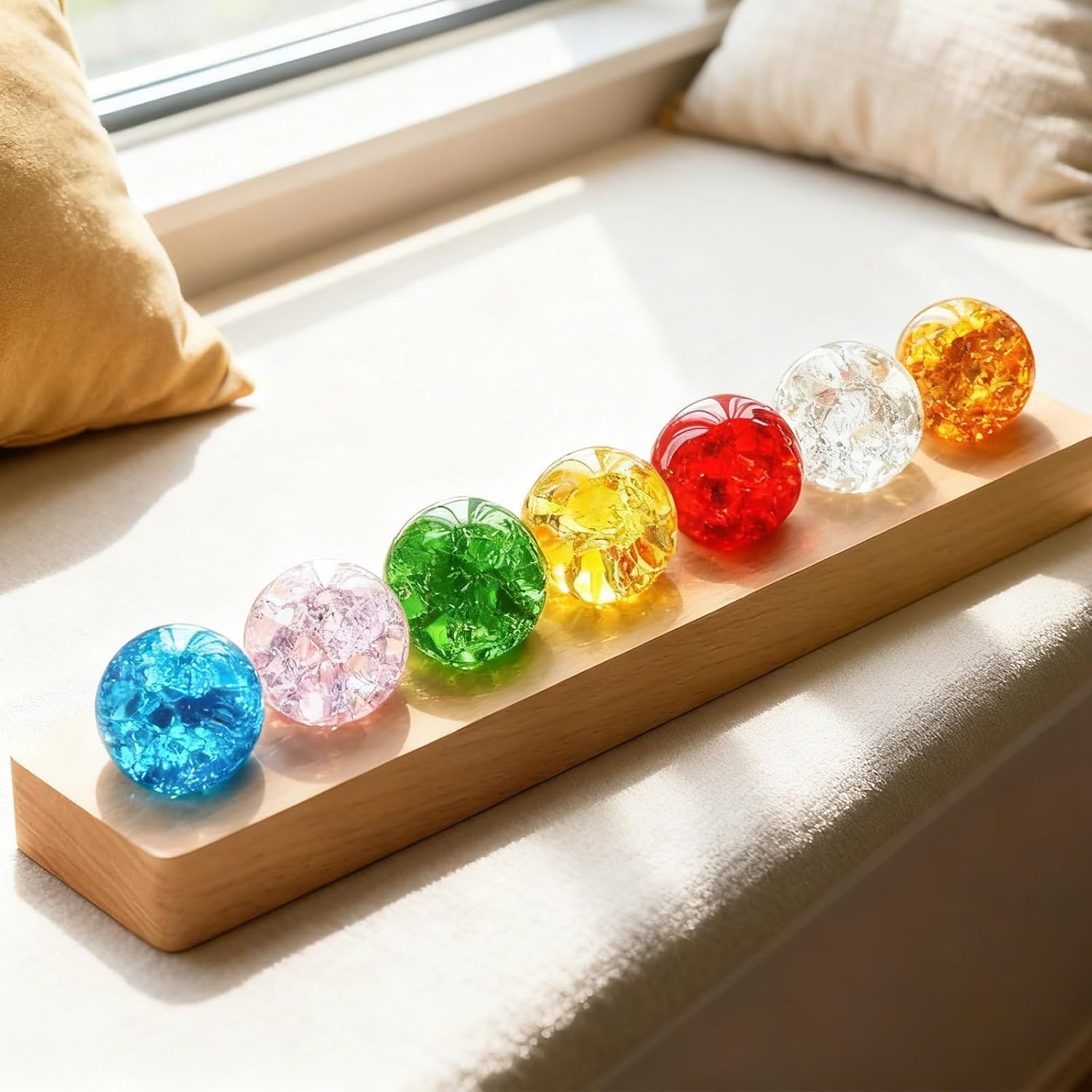 GBKDQQ 3D Crystal Ball Night Light, 7 Colours of Crystal Balls, USB 40 Mm Glass Ball with Wooden Base, Crystal Balls for Children'S Room, Boys, Girls, Bedroom Decoration and Gift image number 6